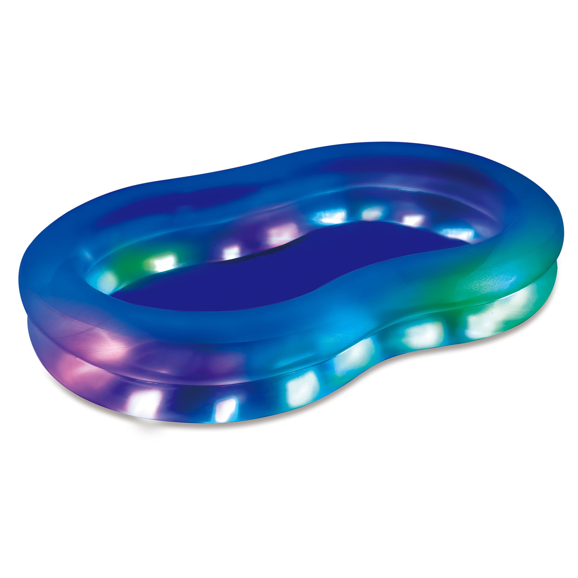 Summer Waves Free Form Inflatable Aqua Glow Family Pool with Color-Changing LED Lights， Adults， Unisex