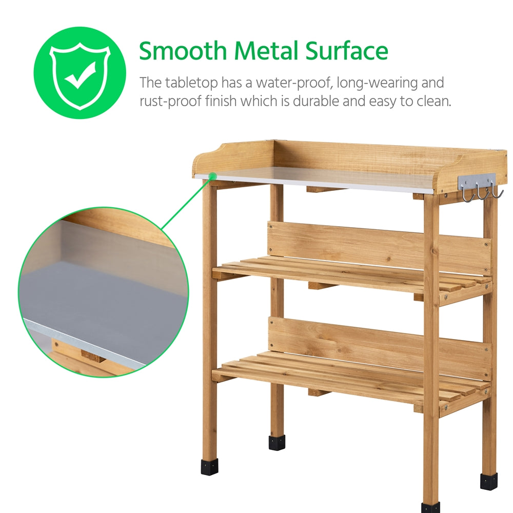 Topeakmart Wood Fir, Plastic and Metal Potting Bench