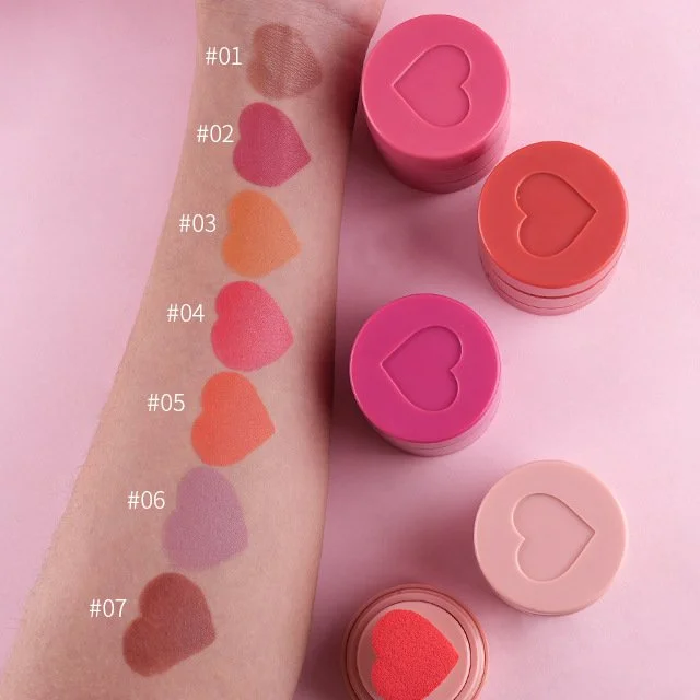 Private Label Stamp Blush with a Heart-Shaped Applicator