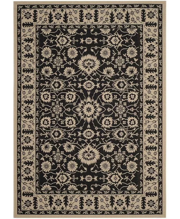 Safavieh Courtyard Black and Creme 5'3
