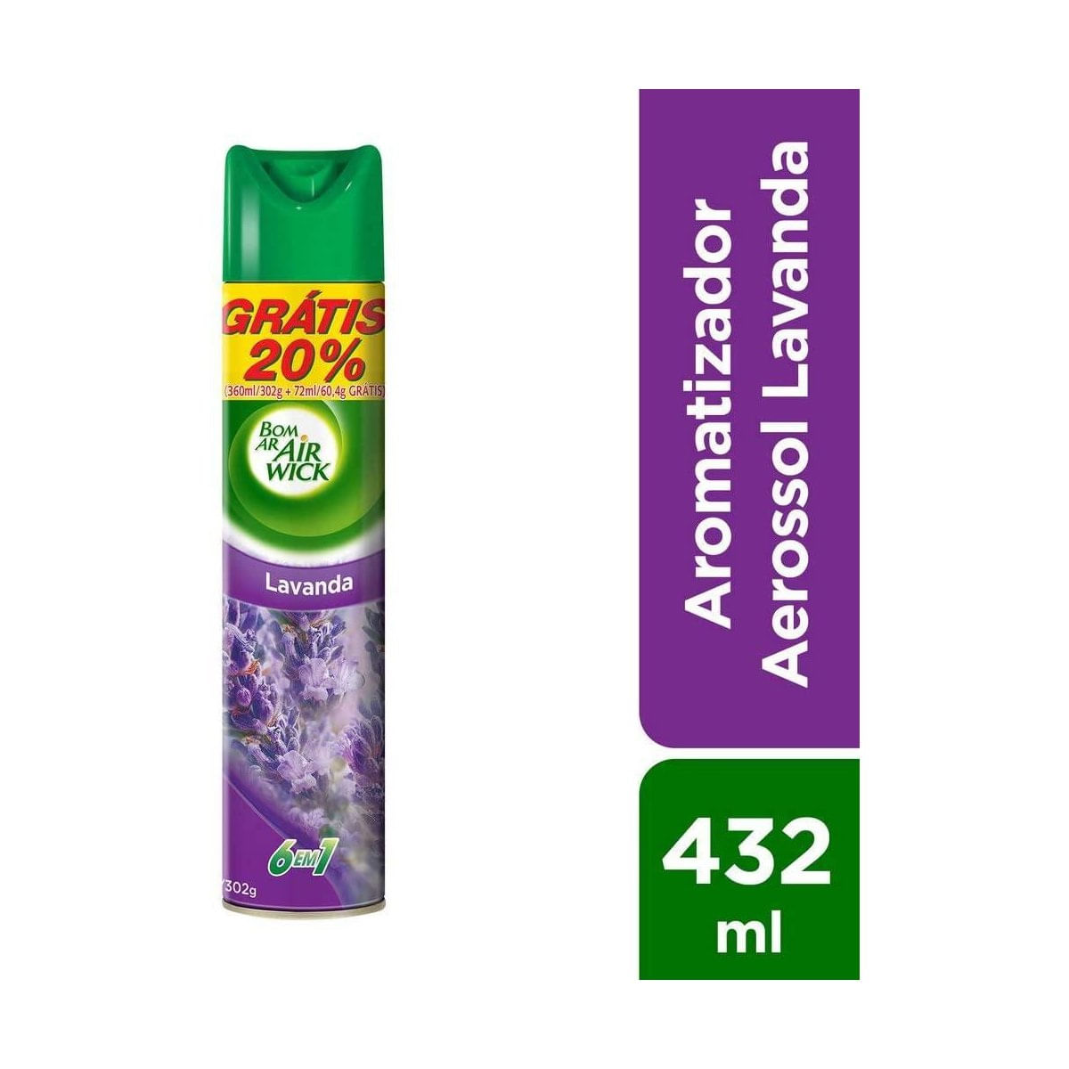 Aromatizador Bom Ar Aerossol Lavanda 432ml Oferta