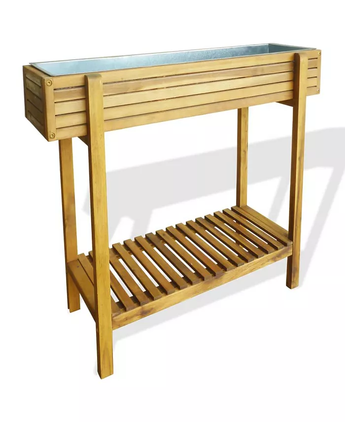 vidaXL Raised Garden Raised Bed Solid Acacia Wood and Zinc