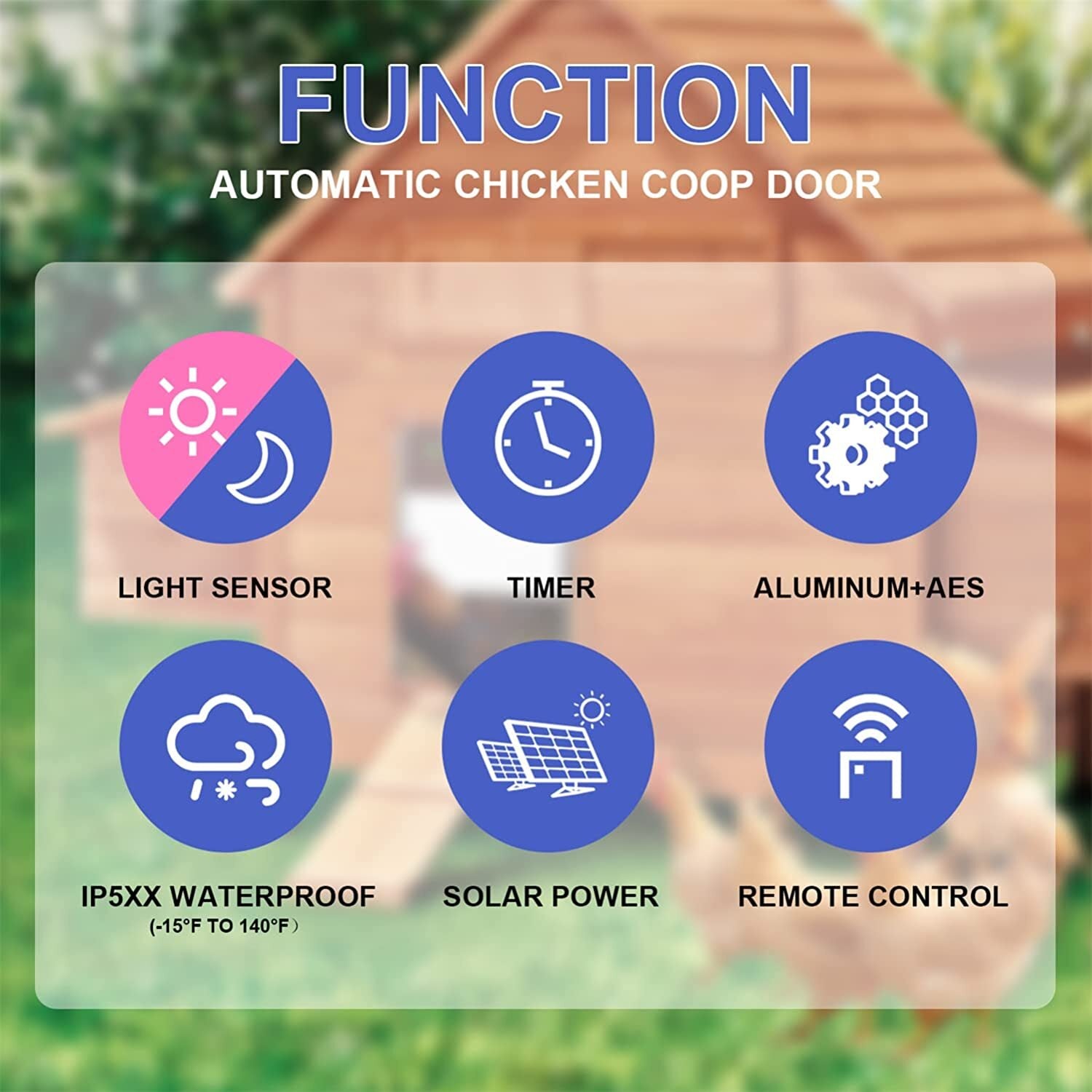 Automatic Chicken Coop Door Solar Powered Opener with Timer and Remote Controls  Aluminum Chicken Coops Door with Remote Control Multi Modes Poultry