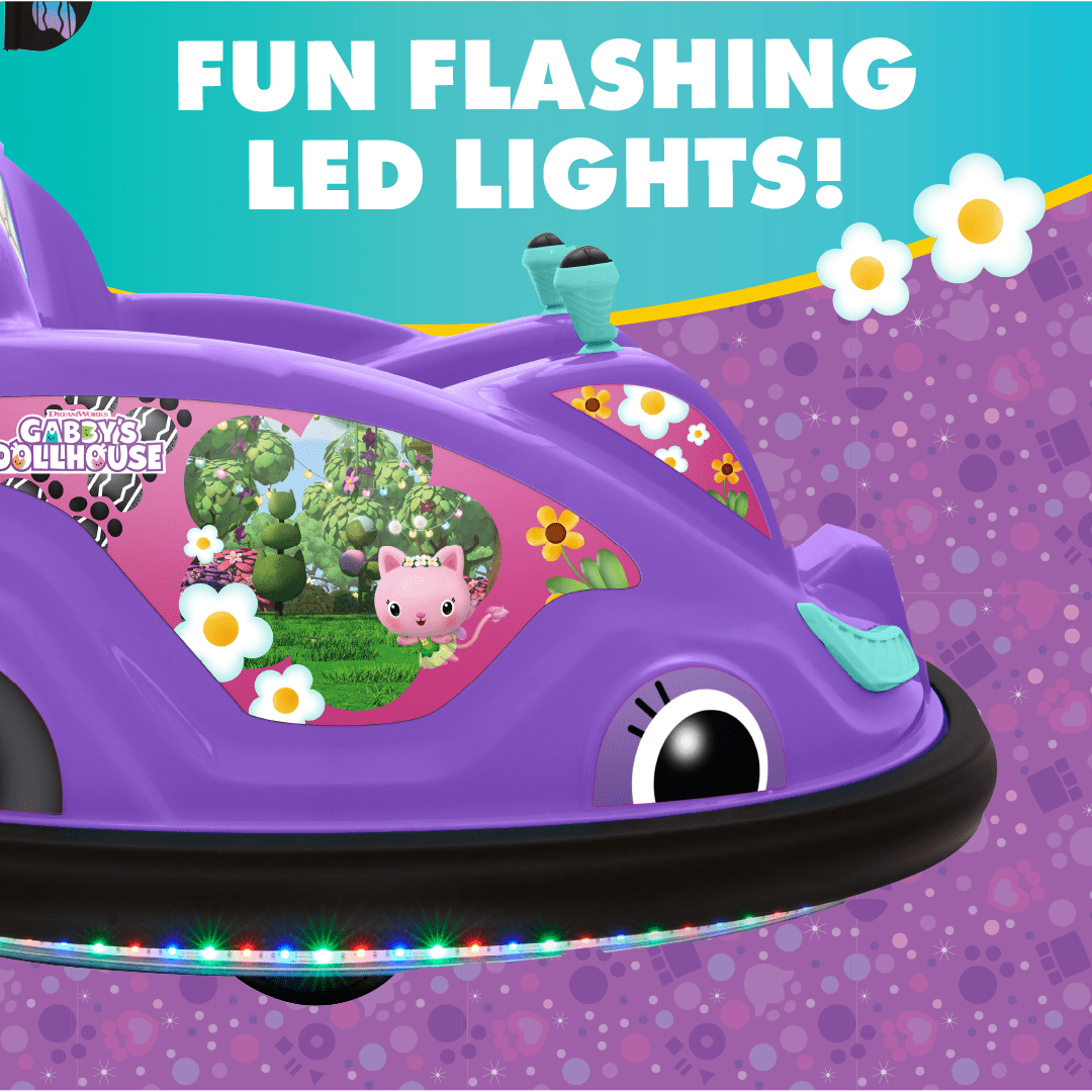Gabby's Dollhouse 6V Bumper Car， Battery Powered， Electric Ride On by Flybar， With Charger