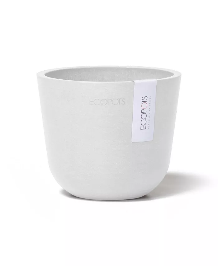 ECOPOTS Oslo Plastic Flower Pot， Pure White， 4.5