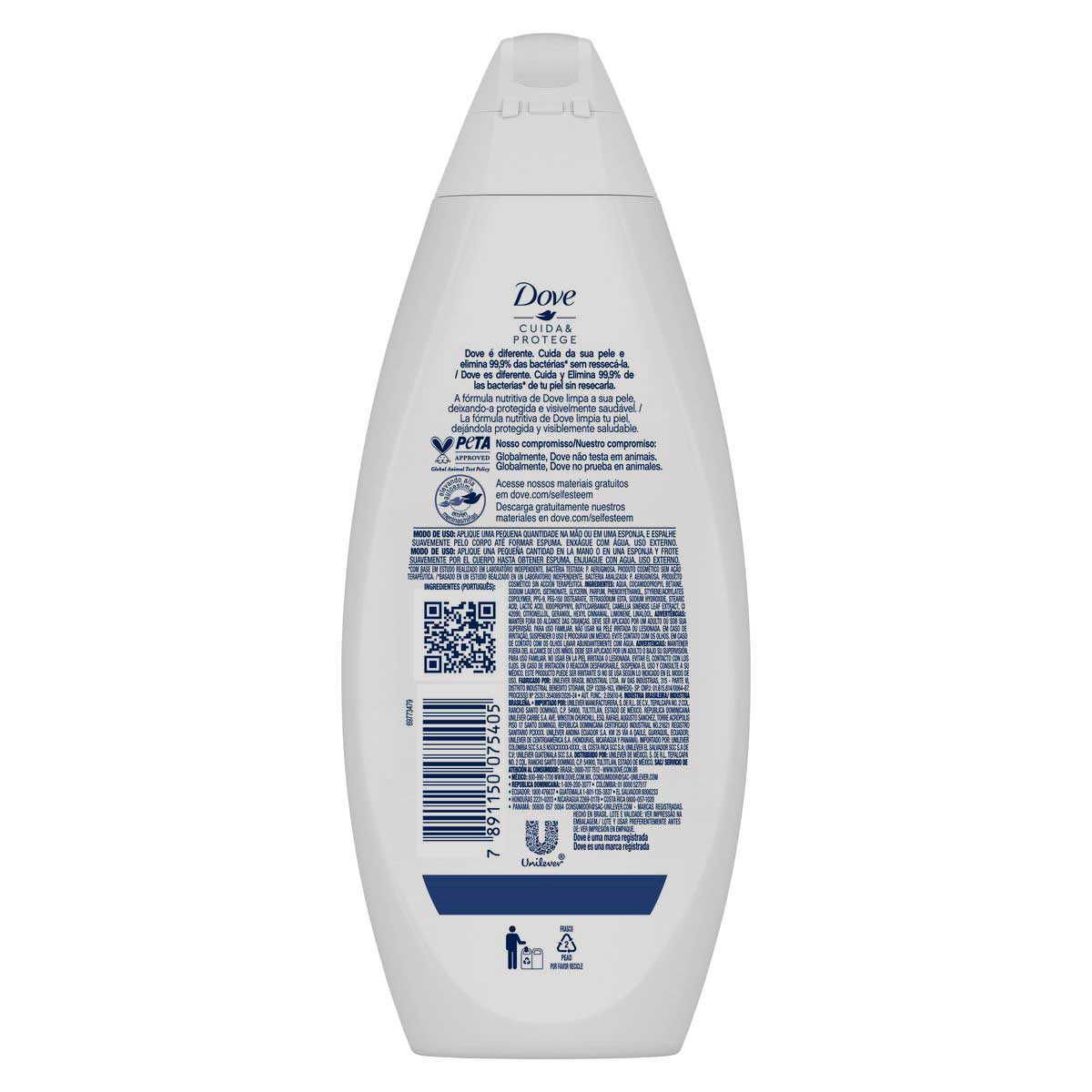 Sabonete Liquido Antibacteriano Dove Cuida & Protege Frasco 250 ml