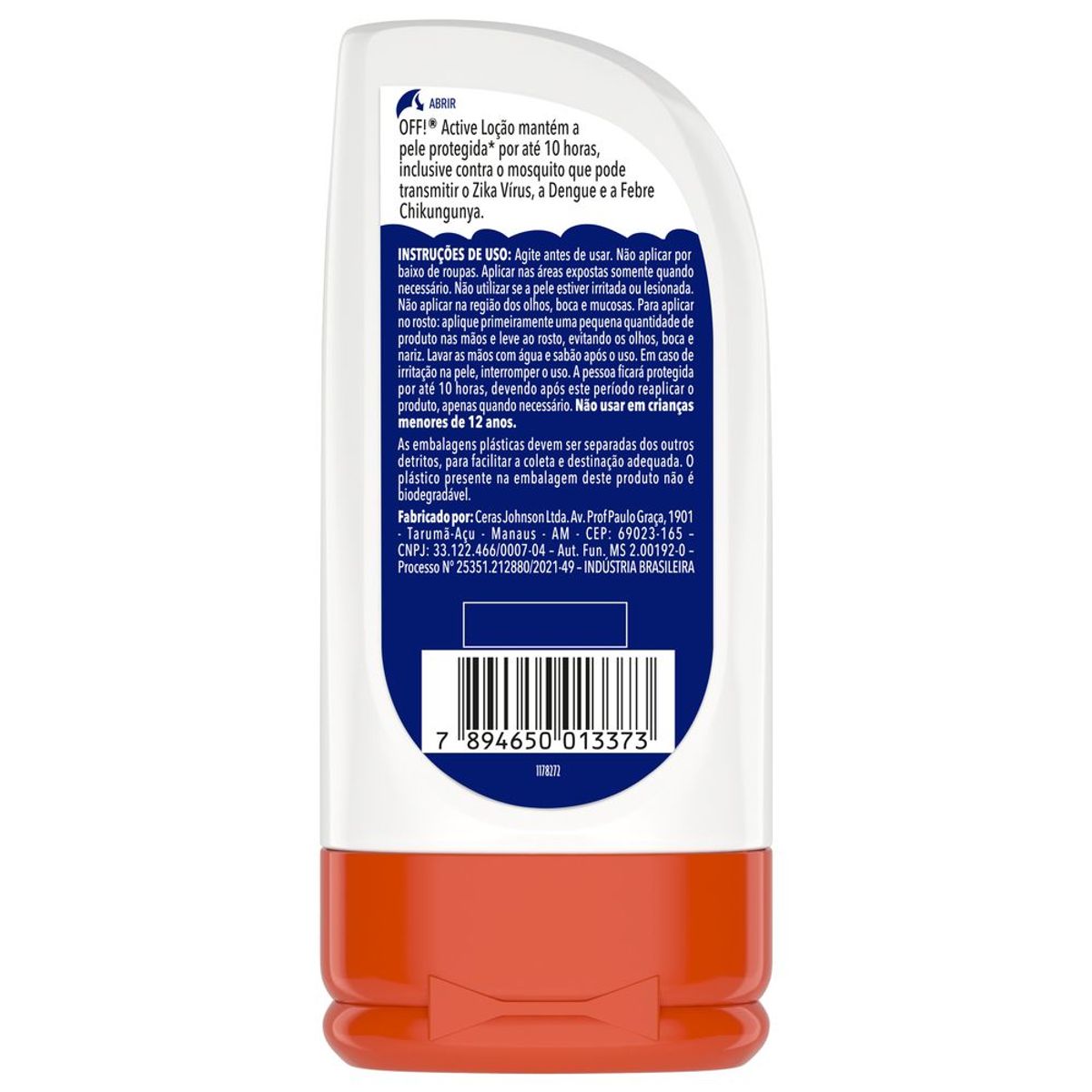 Repelente de Insetos Locao Off! Active Longa Duracao Squeeze 100ml