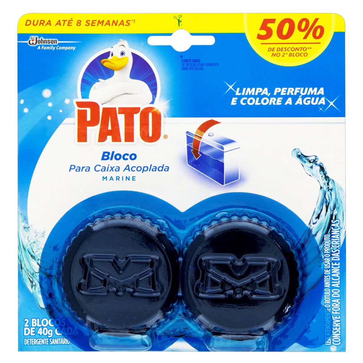 Kit Desodorizador Sanitario Pato Caixa Acoplada Marine 40g 2UN 50% Desconto na Segunda Unidade