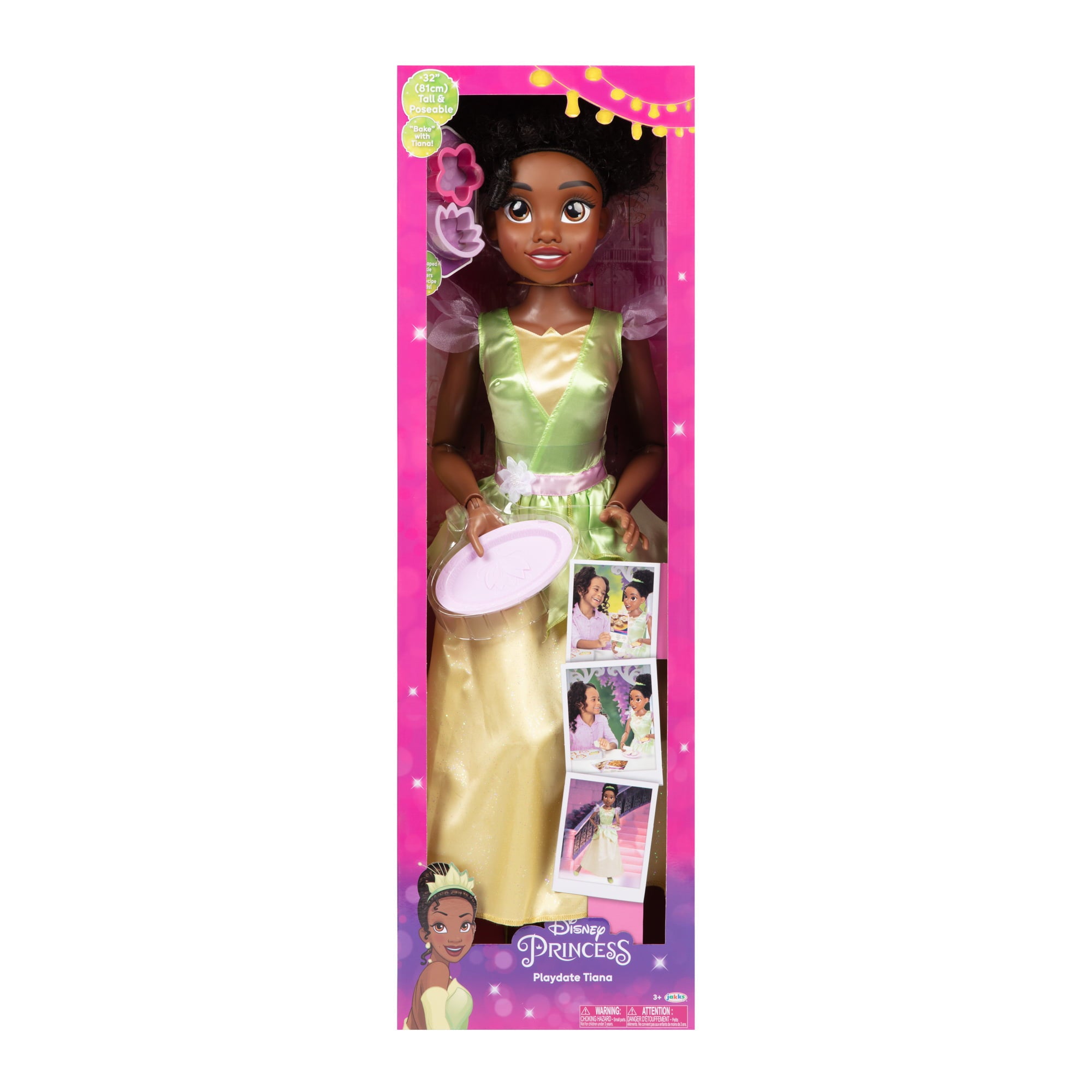 Disney Princess Playdate Tiana 32 Inch Fashion Doll with Sharable Accessories