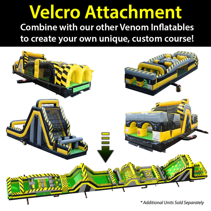 TentandTable 60' Commercial Inflatable Obstacle Course， Venom 2 Piece