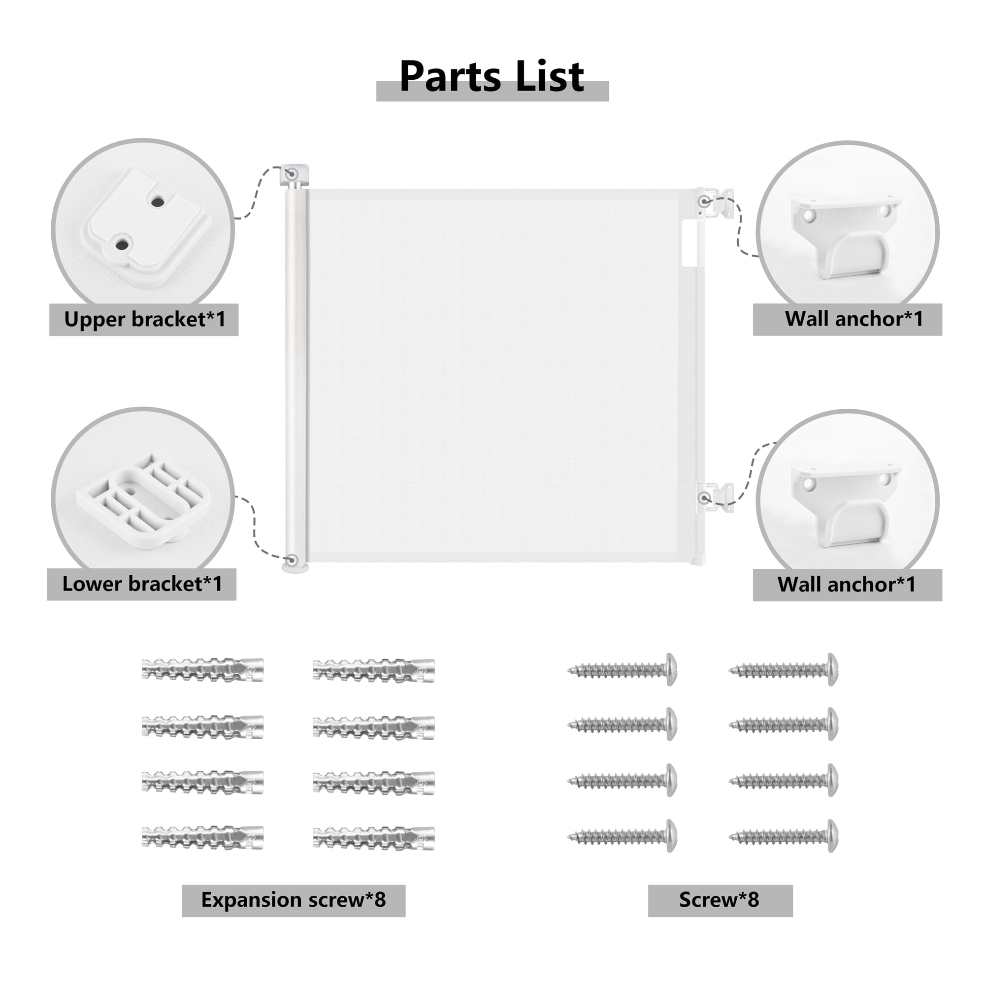 Baby Gate for Doorway， WeGuard Extra Wide Child Safety Gate or Pet Dog Gate 34