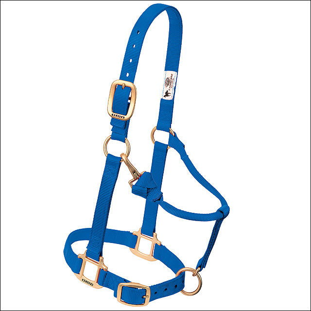 Weaver Leather 35-7036-BL 1 in. Large Adjustable Chin and Throat Snap Halter - Blue