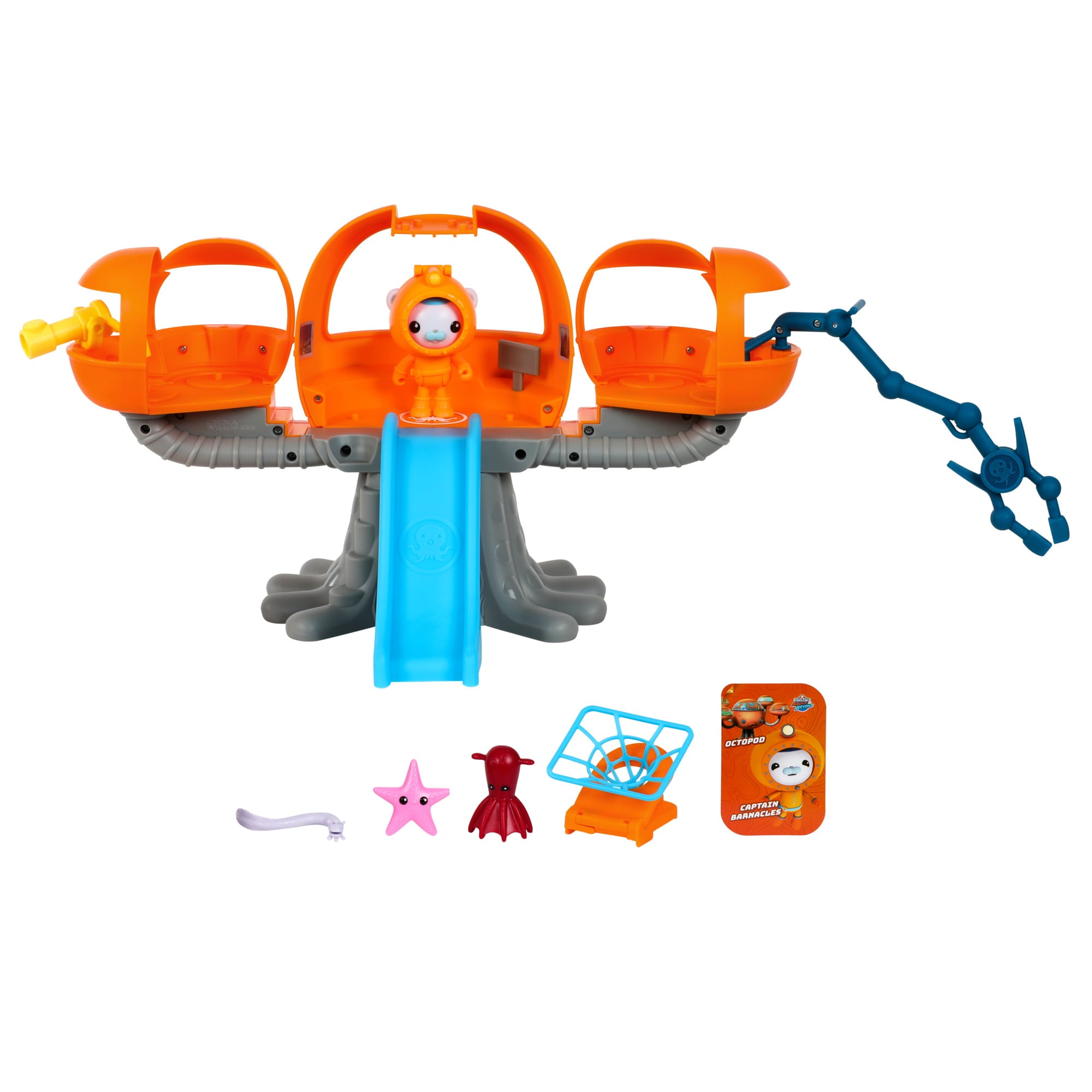Octonauts Above and Beyond， Octopod Playset， Deep Sea Captain Barnacles and 3 Creatures， 6 Total Pieces， Preschool， Ages 3+