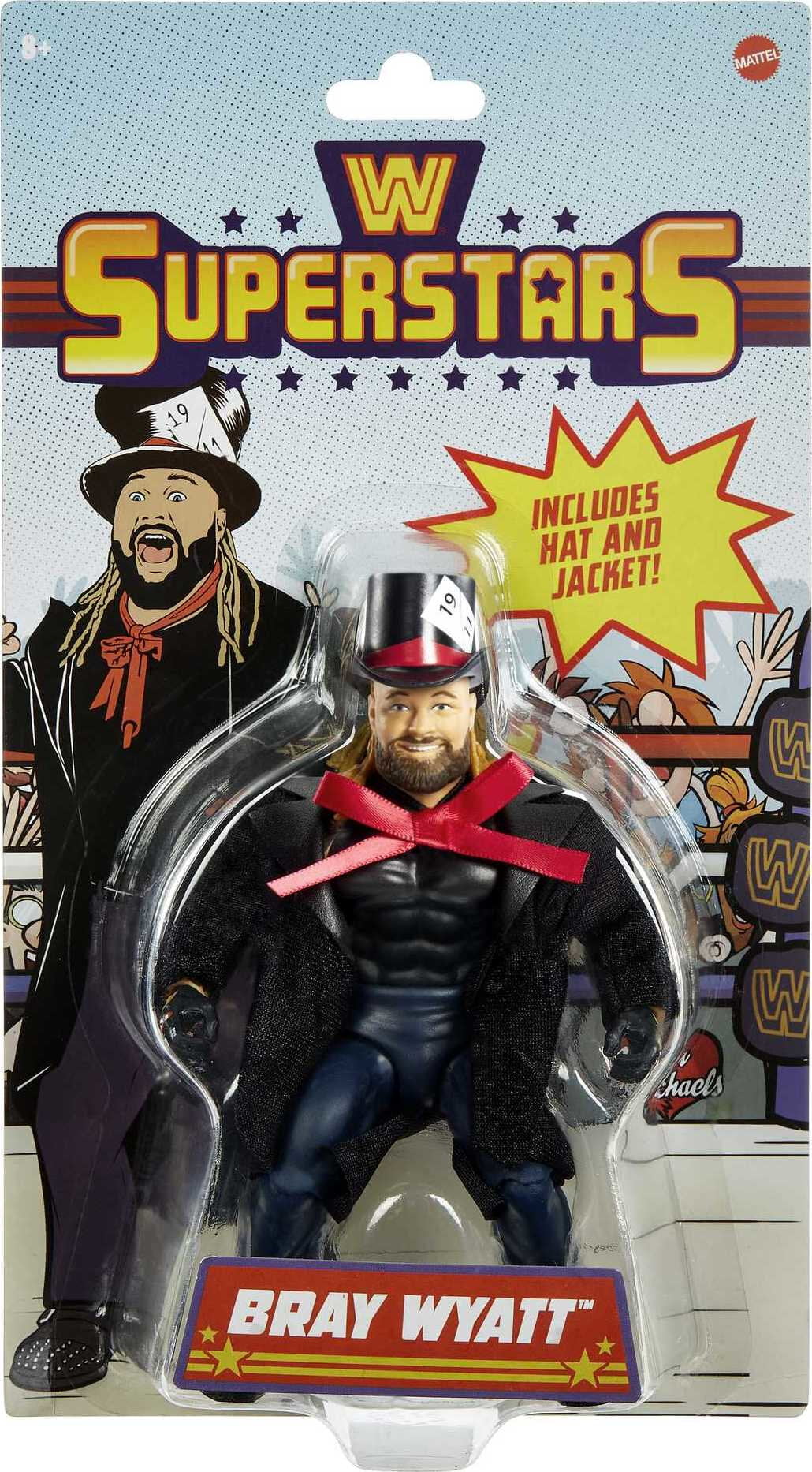 WWE Superstars Action Figures with Accessories， 1980s-Inspired Look (5.5 in) (Styles May Vary)
