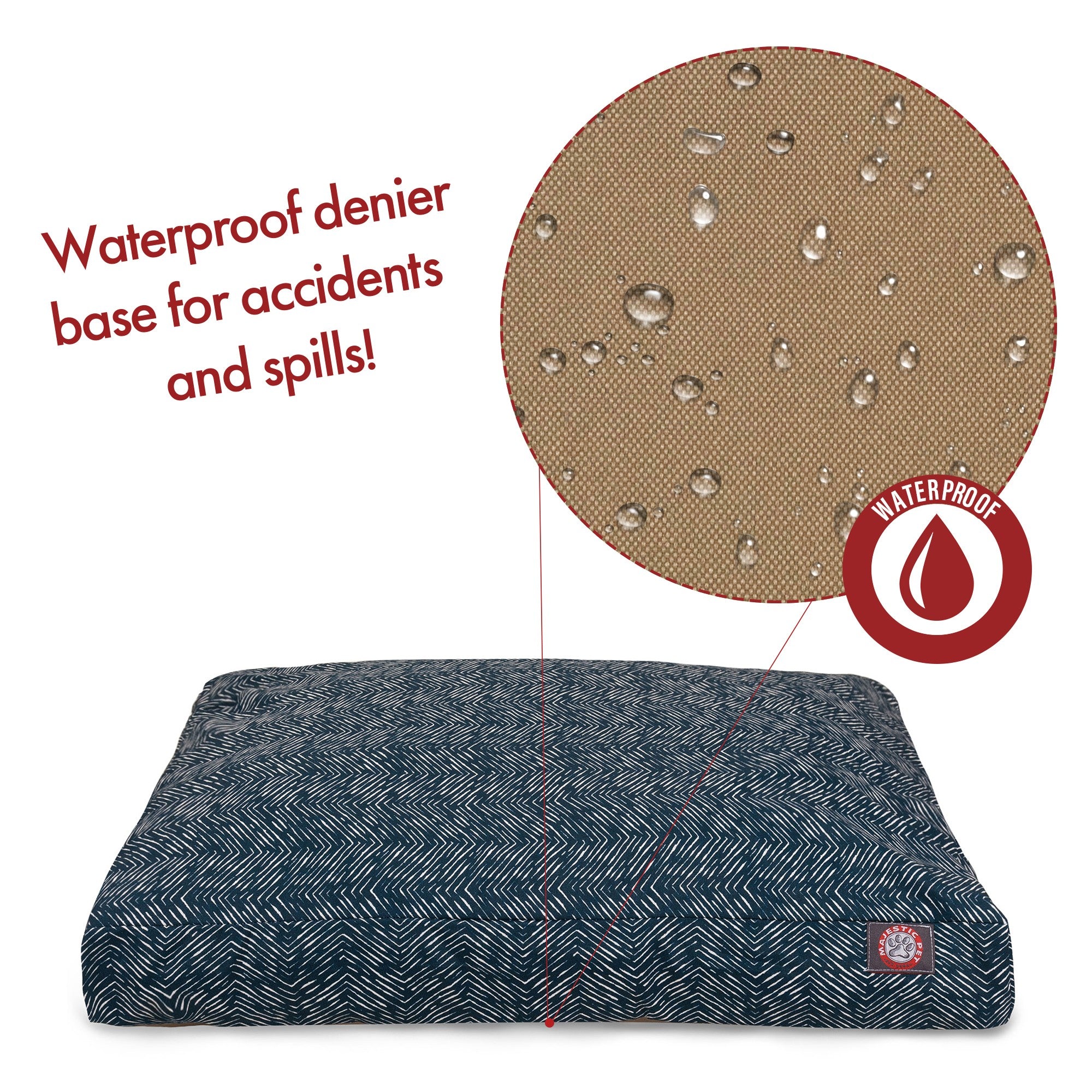 Majestic Pet | South West Shredded Memory Foam Rectangle Pet Bed for Dogs， Navy， Medium