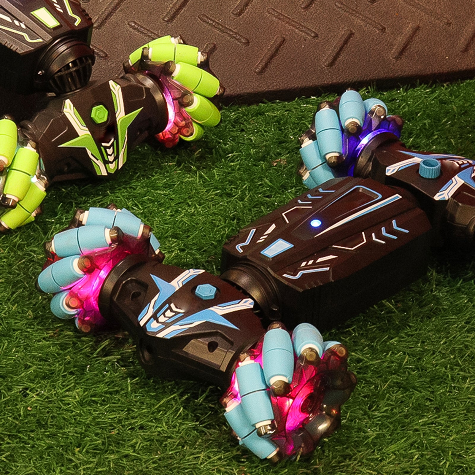 Htovila RC Stunt Car 4WD 2.4GHz Watch Gesture Sensor Control Deformable Car All-Terrain Auto-demo for Kids with Spray Light Music