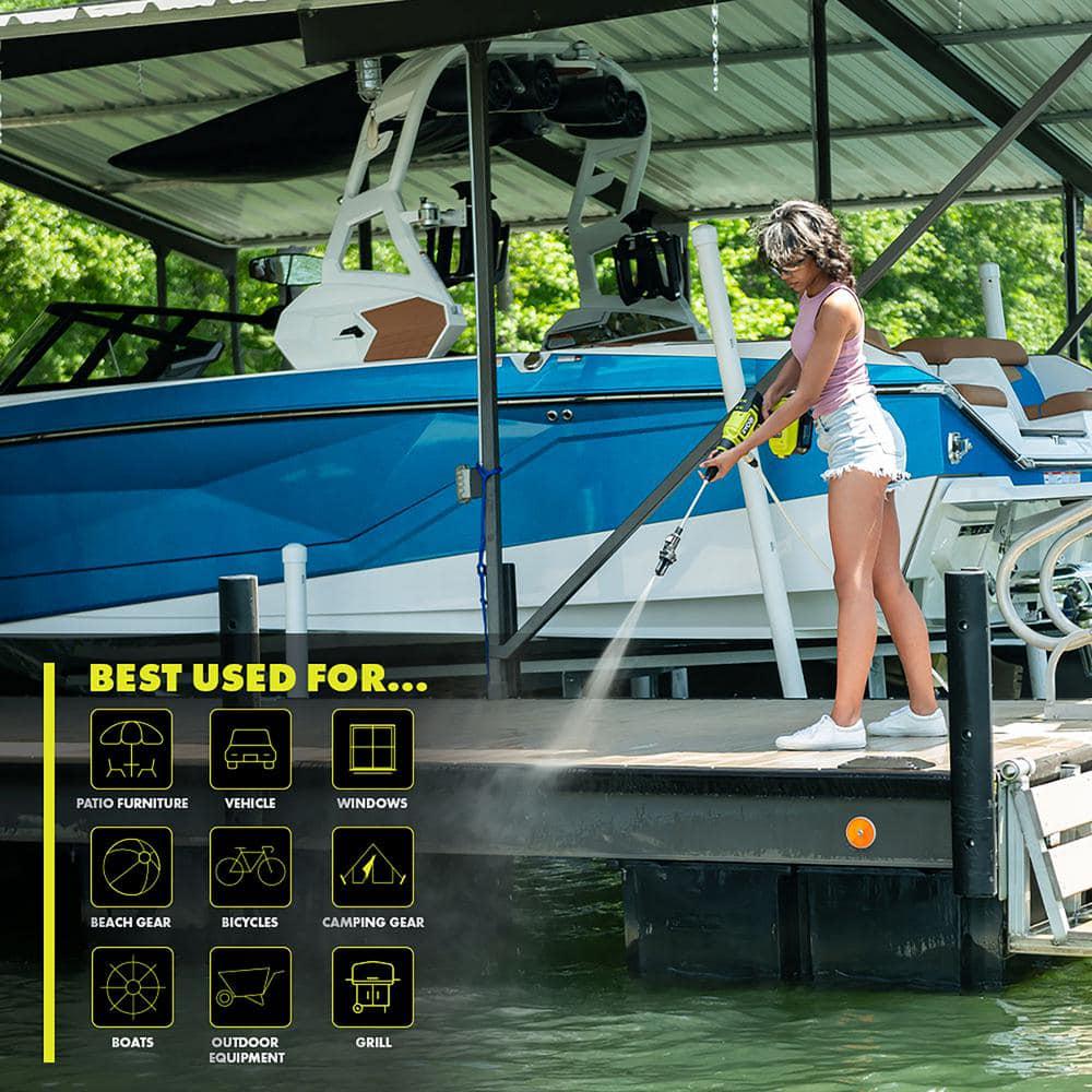 RYOBI ONE HP 18V Brushless EZClean 600 PSI 07 GPM Cordless Battery Cold Water Power Cleaner with 40 Ah Battery and Charger