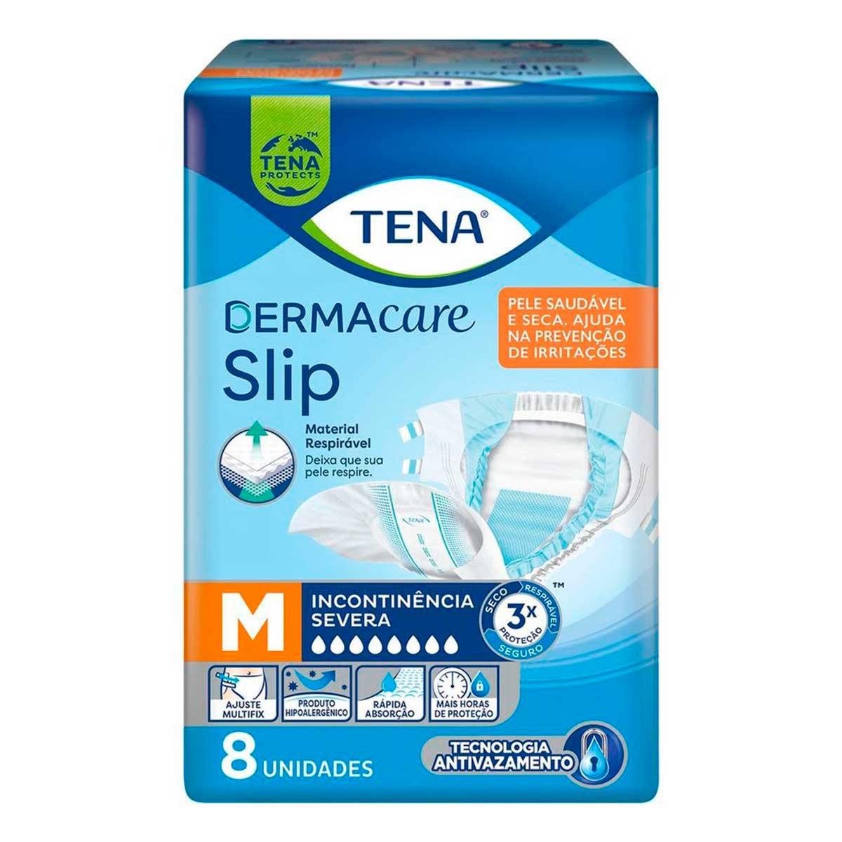 Fralda Geriatrica M Tena Slip Dermacare 8 Unidades
