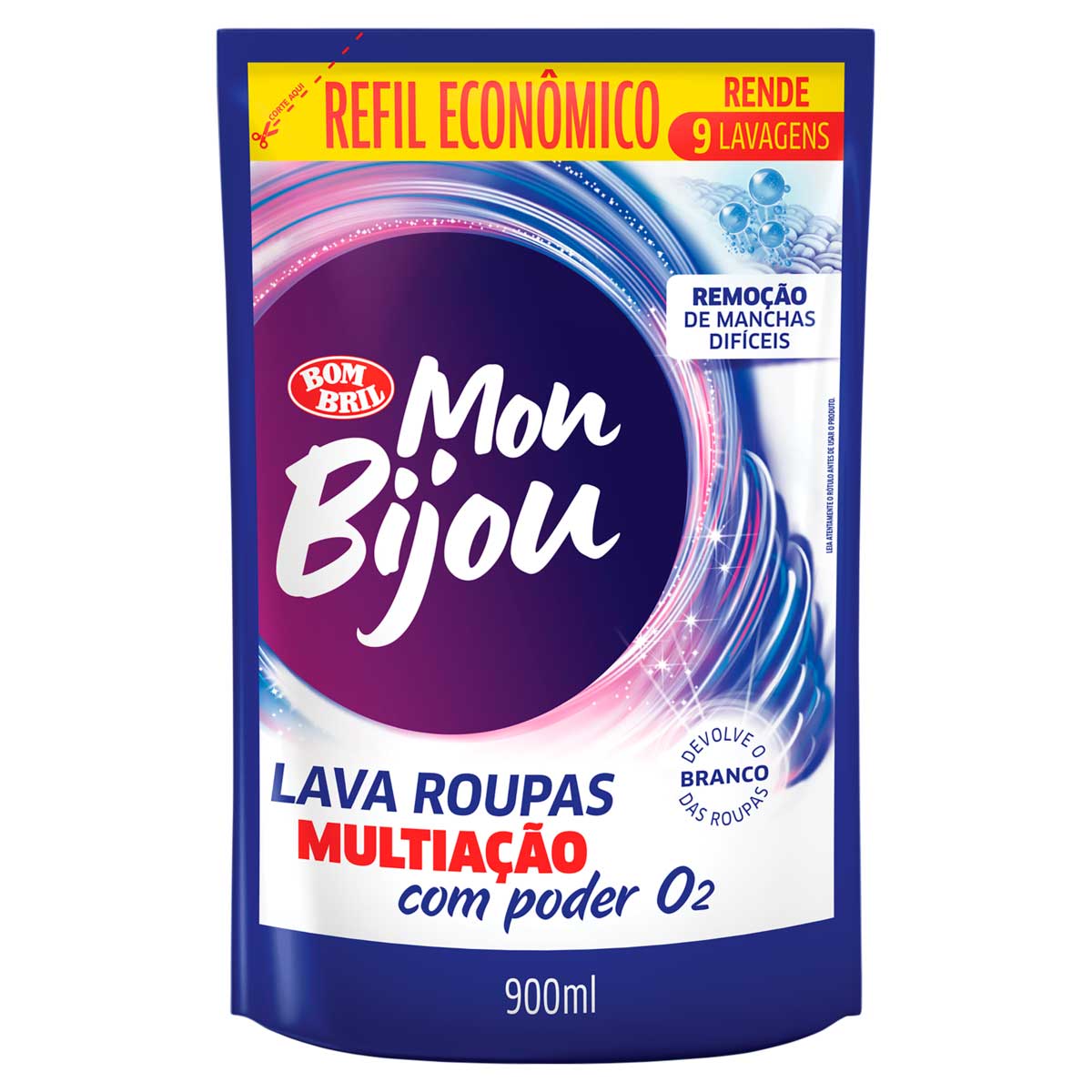 Sabao Liquido Mon Bijou Multiacao 900ml Refil Economico