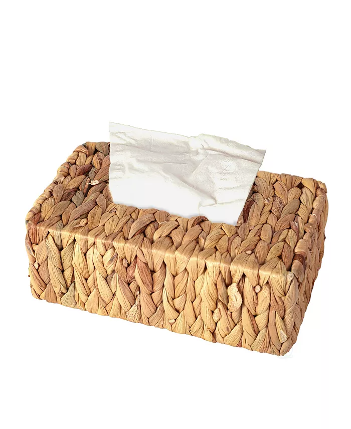 Vintiquewise Water Hyacinth Wicker Rectangular Tissue Box Cover