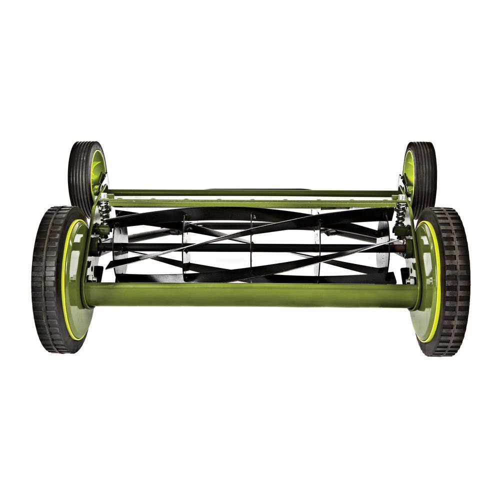 Sun Joe Mow Joe 18 in. Manual Push Walk Behind Reel Mower with Catcher MJ501M