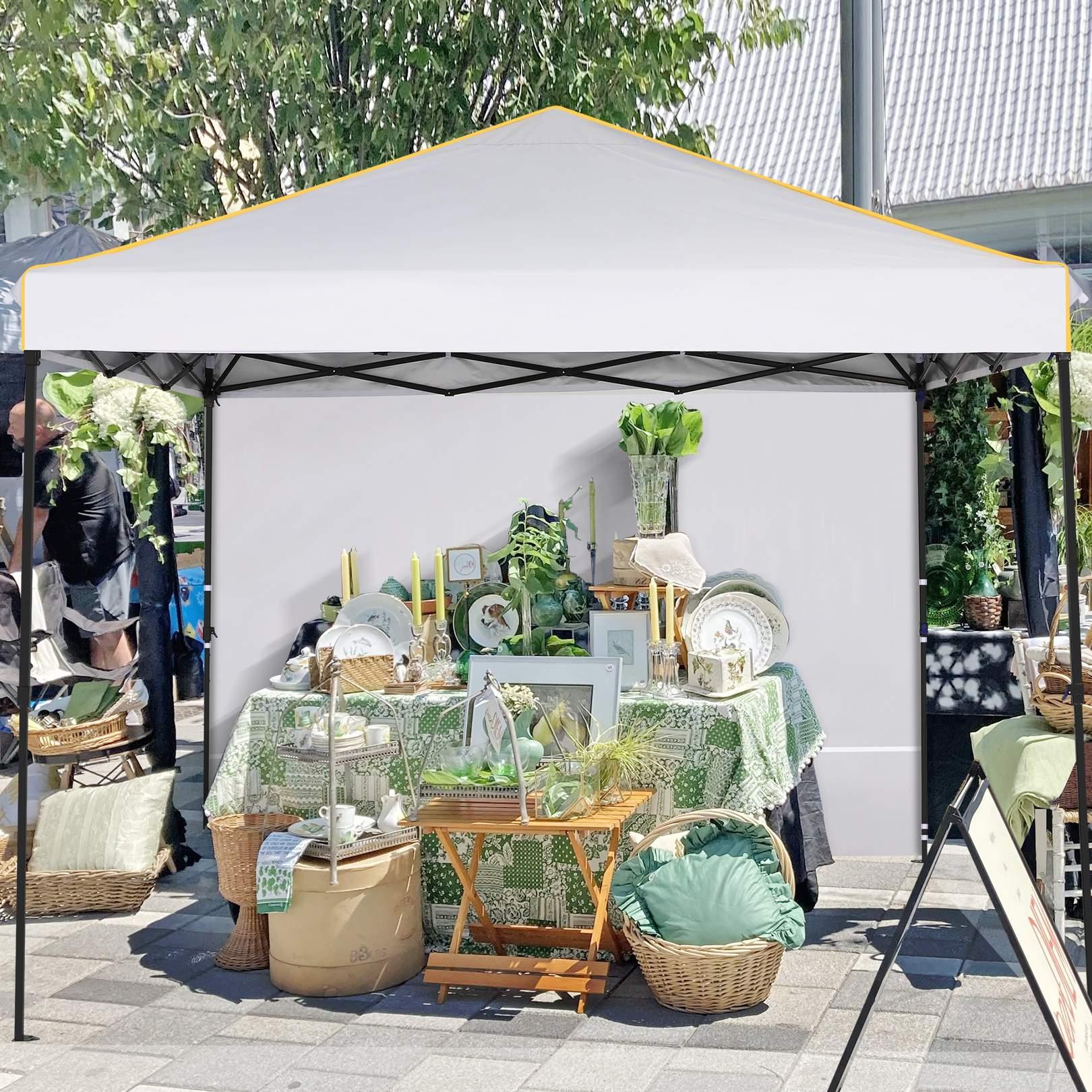 Likein 10x10 ft Pop Up Canopy Tent with 4 Removable Sidewalls, Commercial Instant Gazebo Tent, Outdoor Canopy Tents for Party/Exhibition/Picnic with Carry Bag, Clearance - Gray