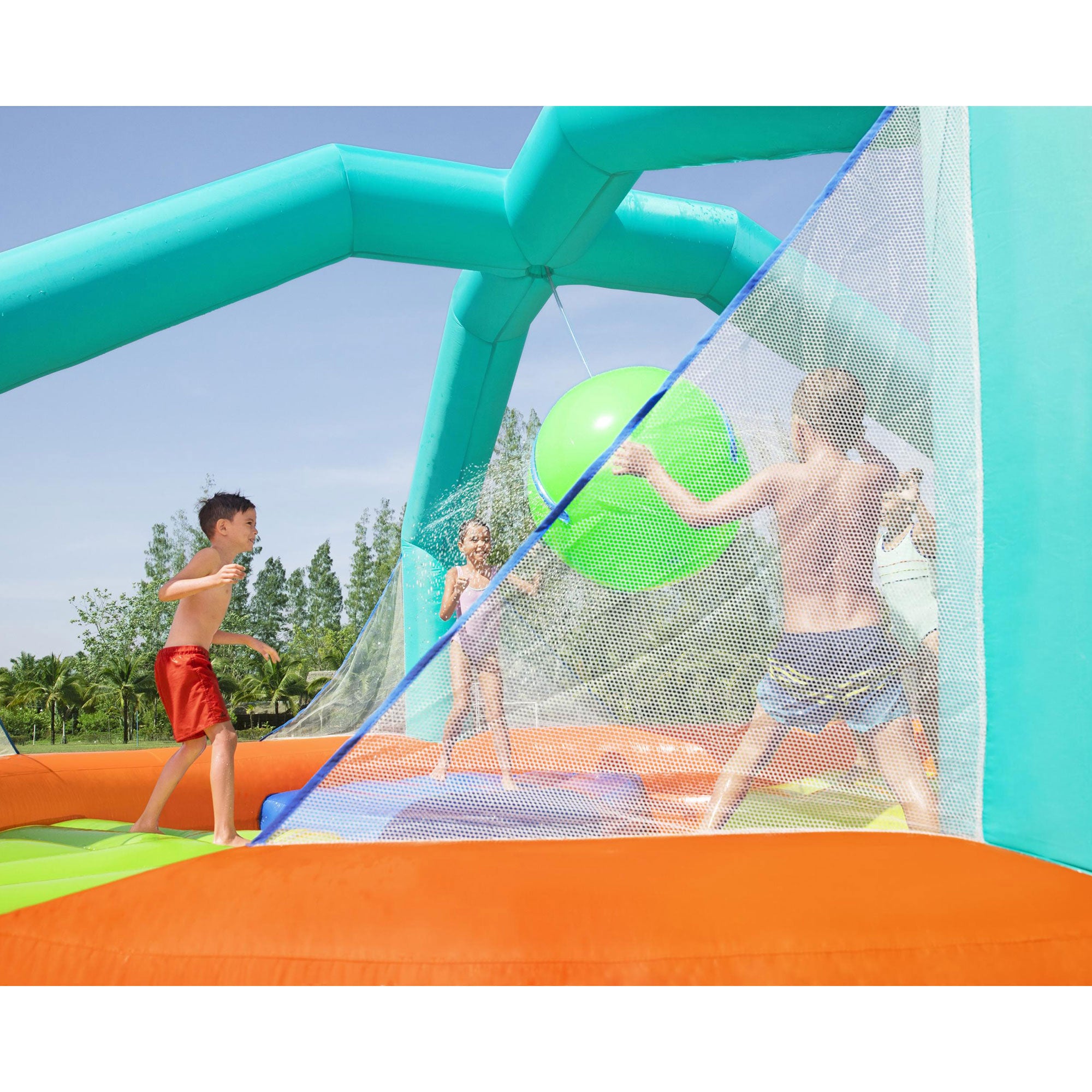 Bestway H2OGO! Dodge and Drench Kids Inflatable Water Park with Air Blower