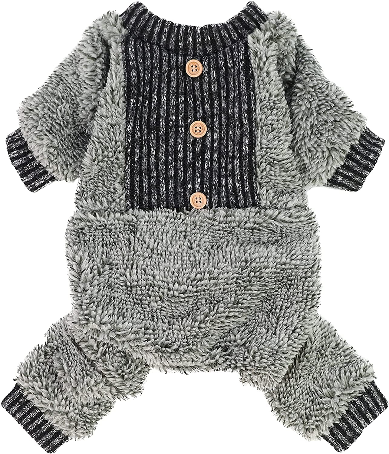 Fitwarm Fuzzy Fleece Thermal Pet Clothes for Dog Pajamas PJS Coat Sweater Jumpsuit XS