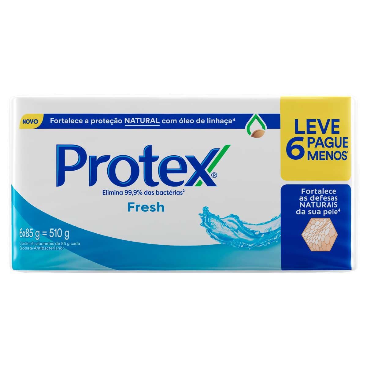 Pack Sabonete em Barra Antibacteriano Fresh Protex 510g Leve 6 Pague Menos