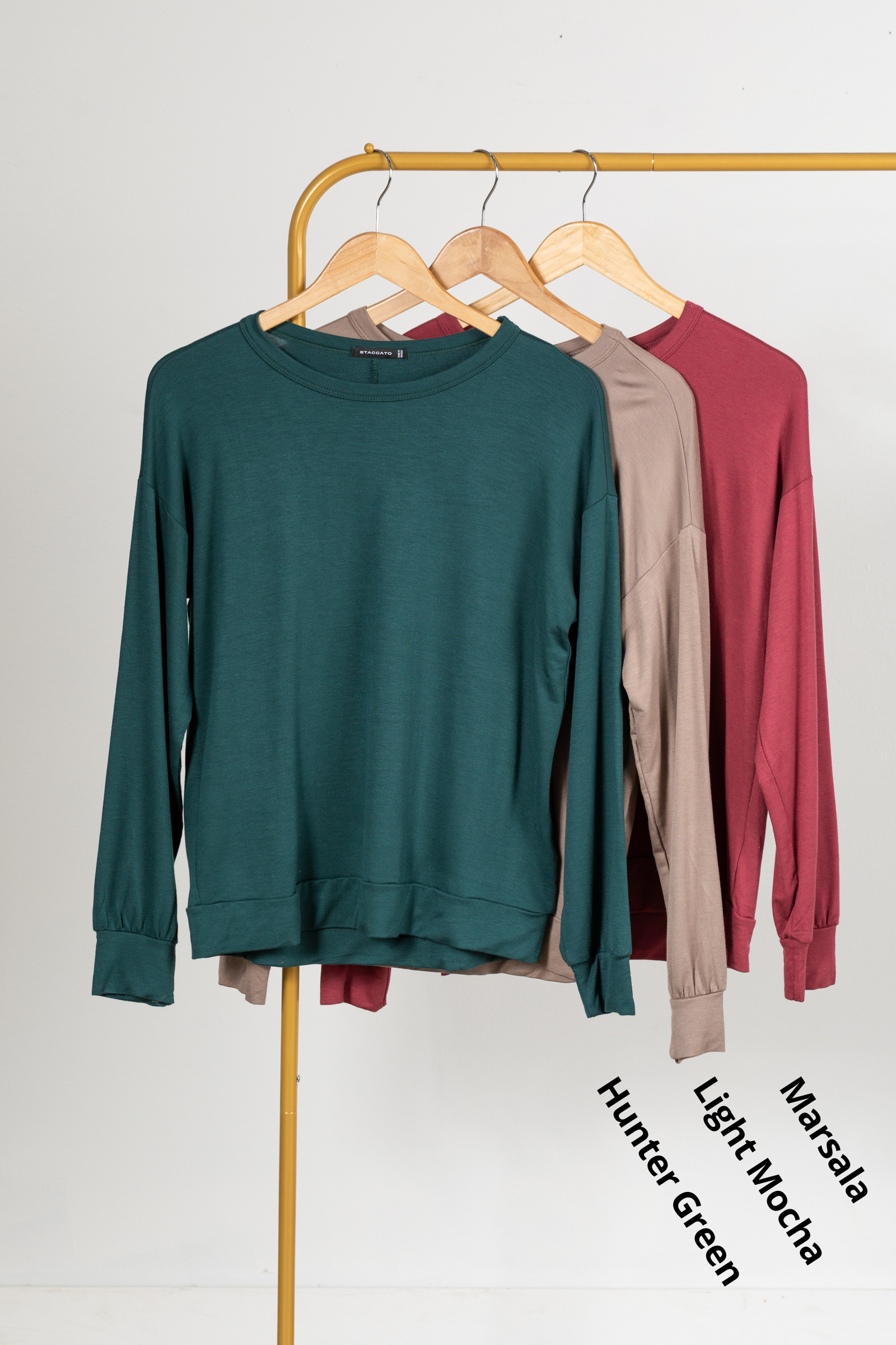 Long Sleeve Relaxed Fit Terry Knit Top