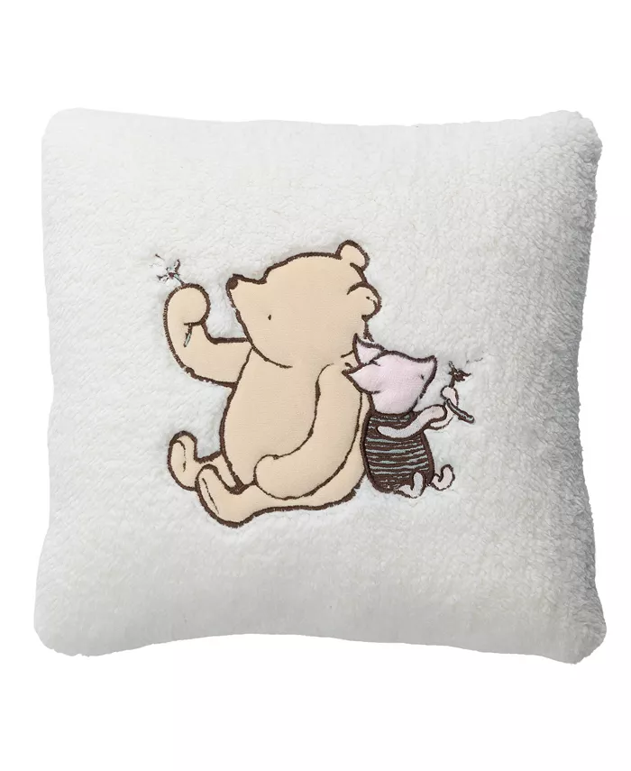 Lambs Ivy Storytime Pooh Soft Sherpa Nursery Throw Pillow - Cream