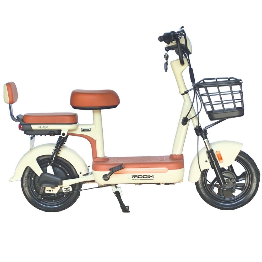 Bicicleta Elétrica Scooter Autopropelida com Alarme 500W 48V MD-10 Bege Midori