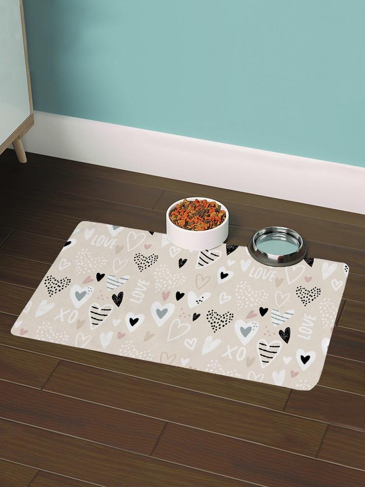 Drawn Hearts Pattern Mat Rectangle  -Image by Shutterstock，