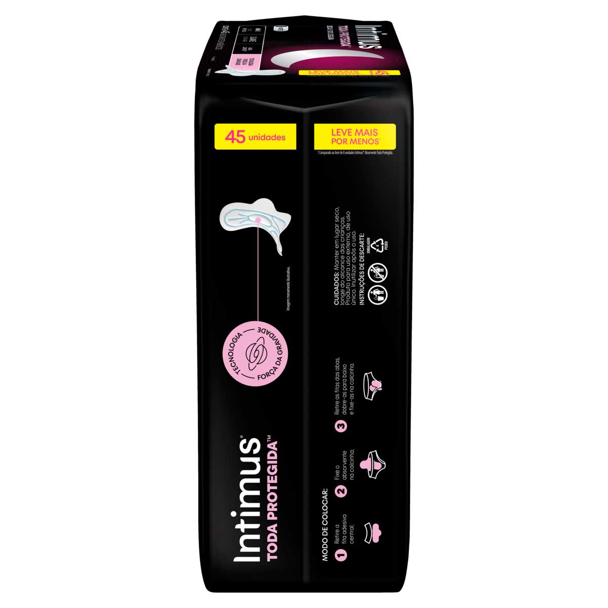 Absorvente com Abas Noite Suave Intimus Toda Protegida Mais Longo Pacote 45 Unidades Leve Mais Pague Menos