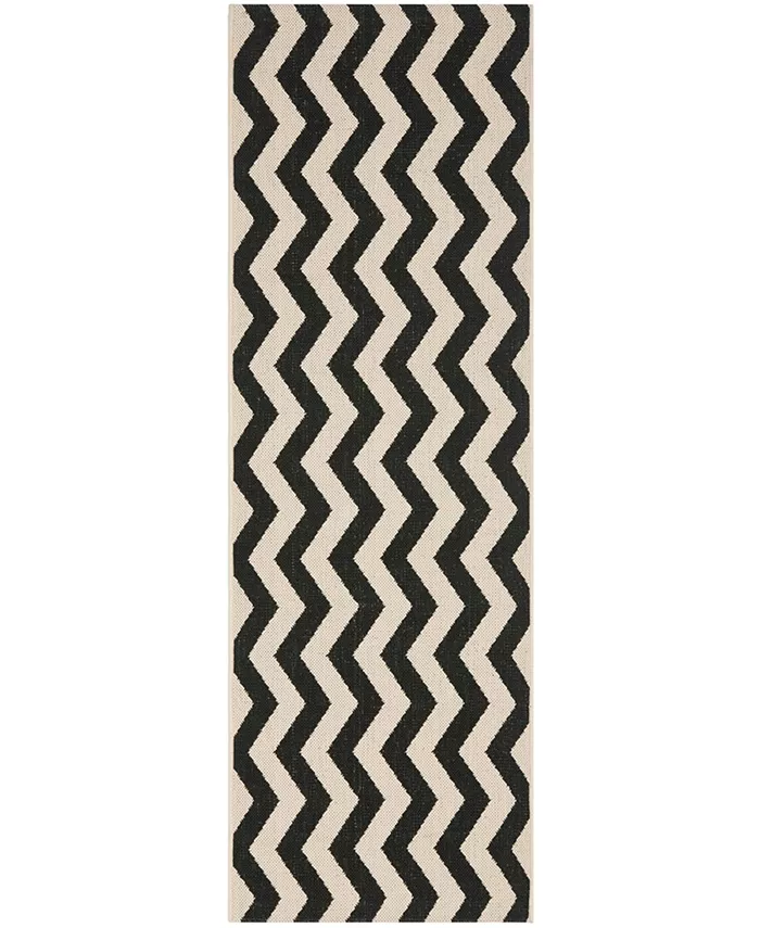Safavieh Courtyard Black and Beige 2'3
