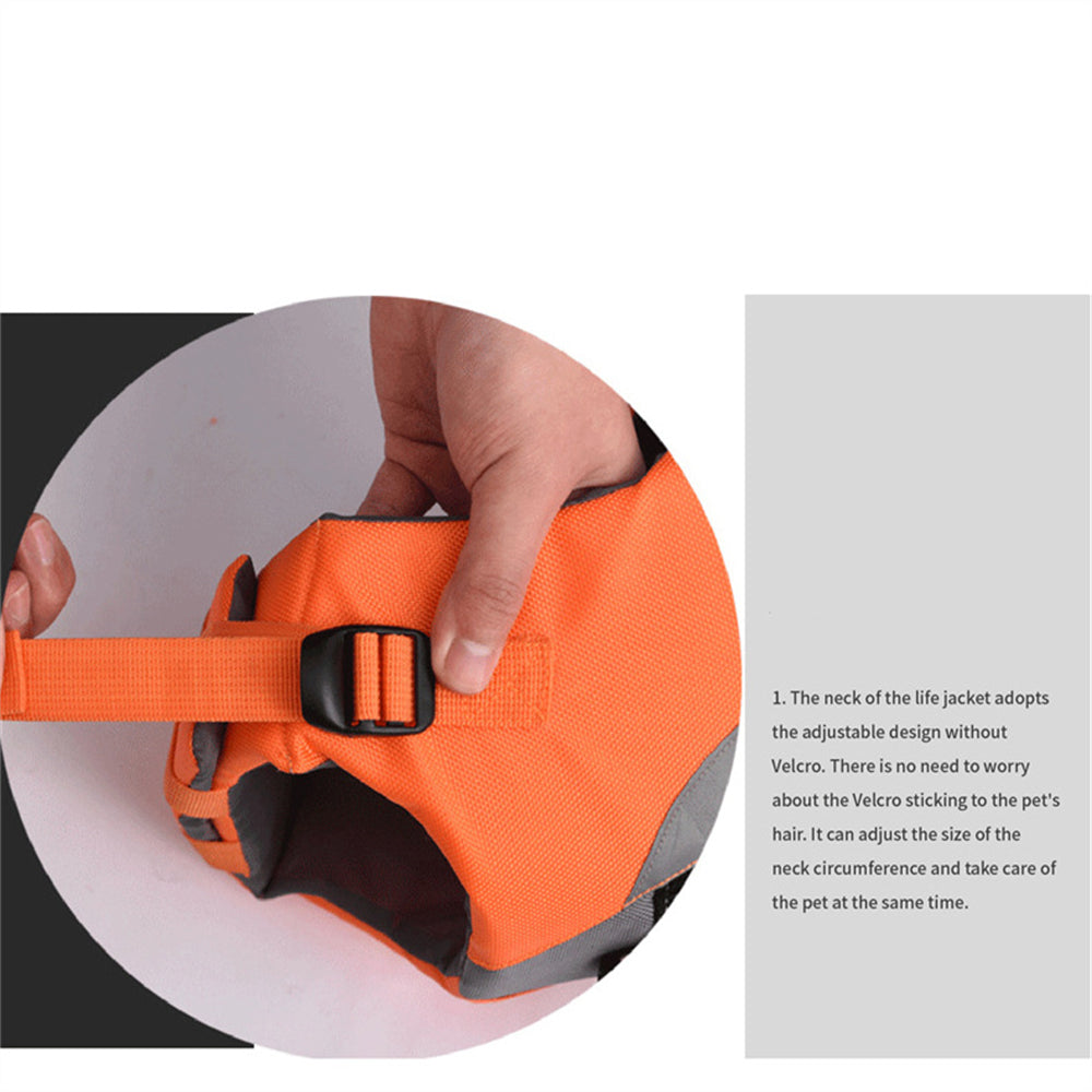 Dog Life Jacket Swimming Vest Dog's Life Vest Shark Floating Pet Lifevest with Safety Handle for Swim Pool Beach Boating Water Flotation Device Preserver for Dog， Orange S