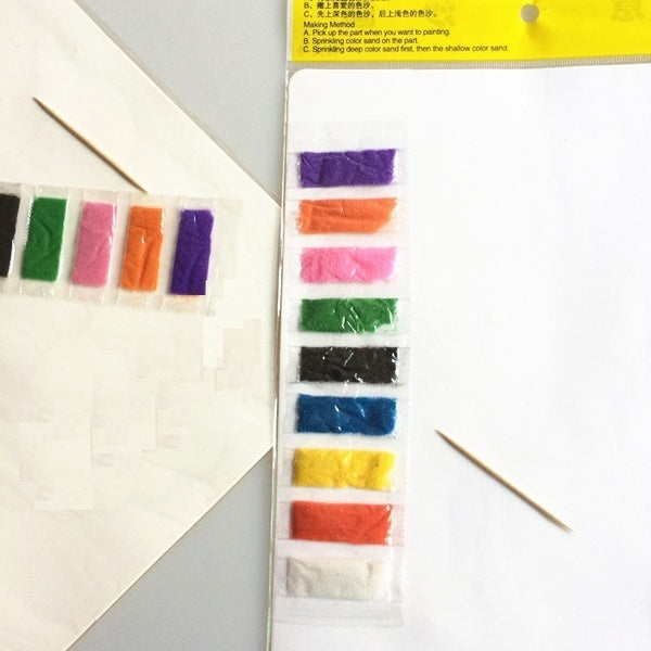 alextreme 1Pcs 9 Bag In 1 Art Sand Kids Craft Toy Kit Colored Sand Kid Painting Toy