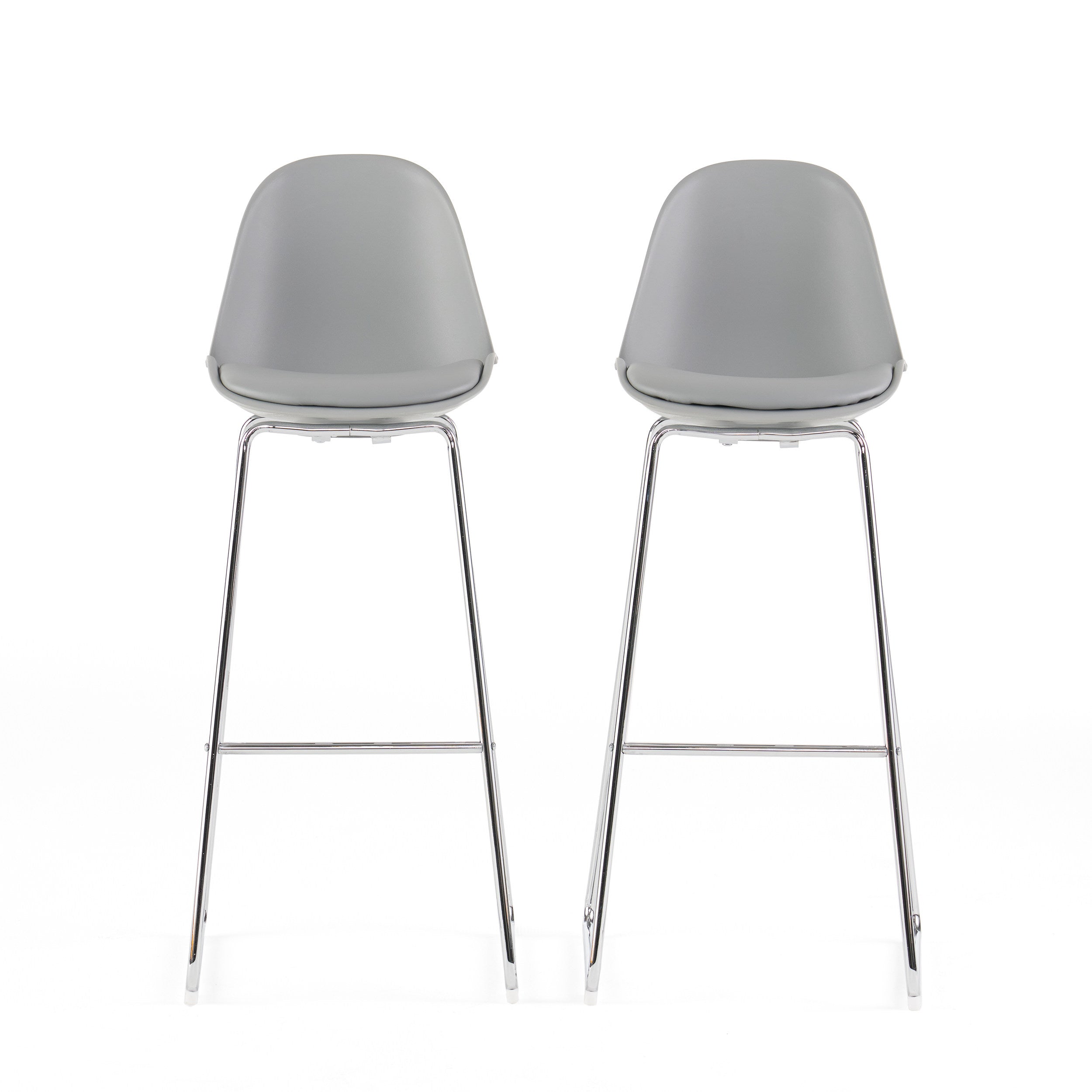 Torney 32-Inch Contemporary Grey Bar Chair (Set of 2)