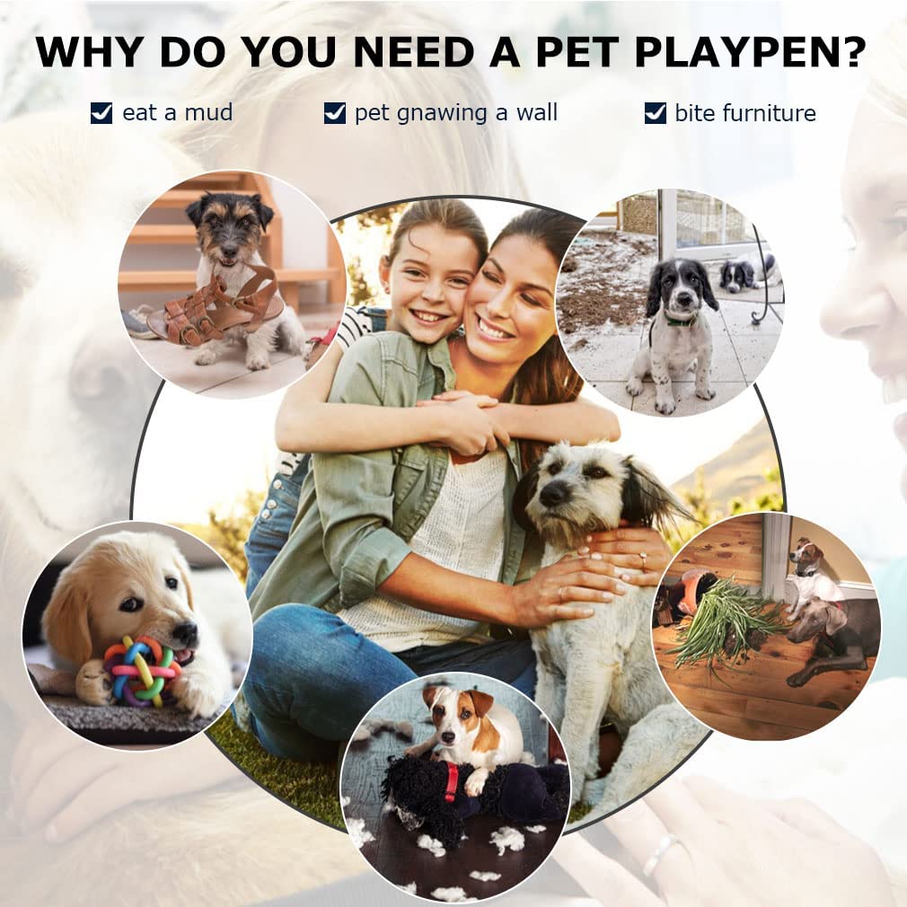 BestPet Large Dog Cage Heavy 48/42/36 inch Kennel Training Indoor and Outdoor with Plastic Tray Double Door and Lock Design (Black)