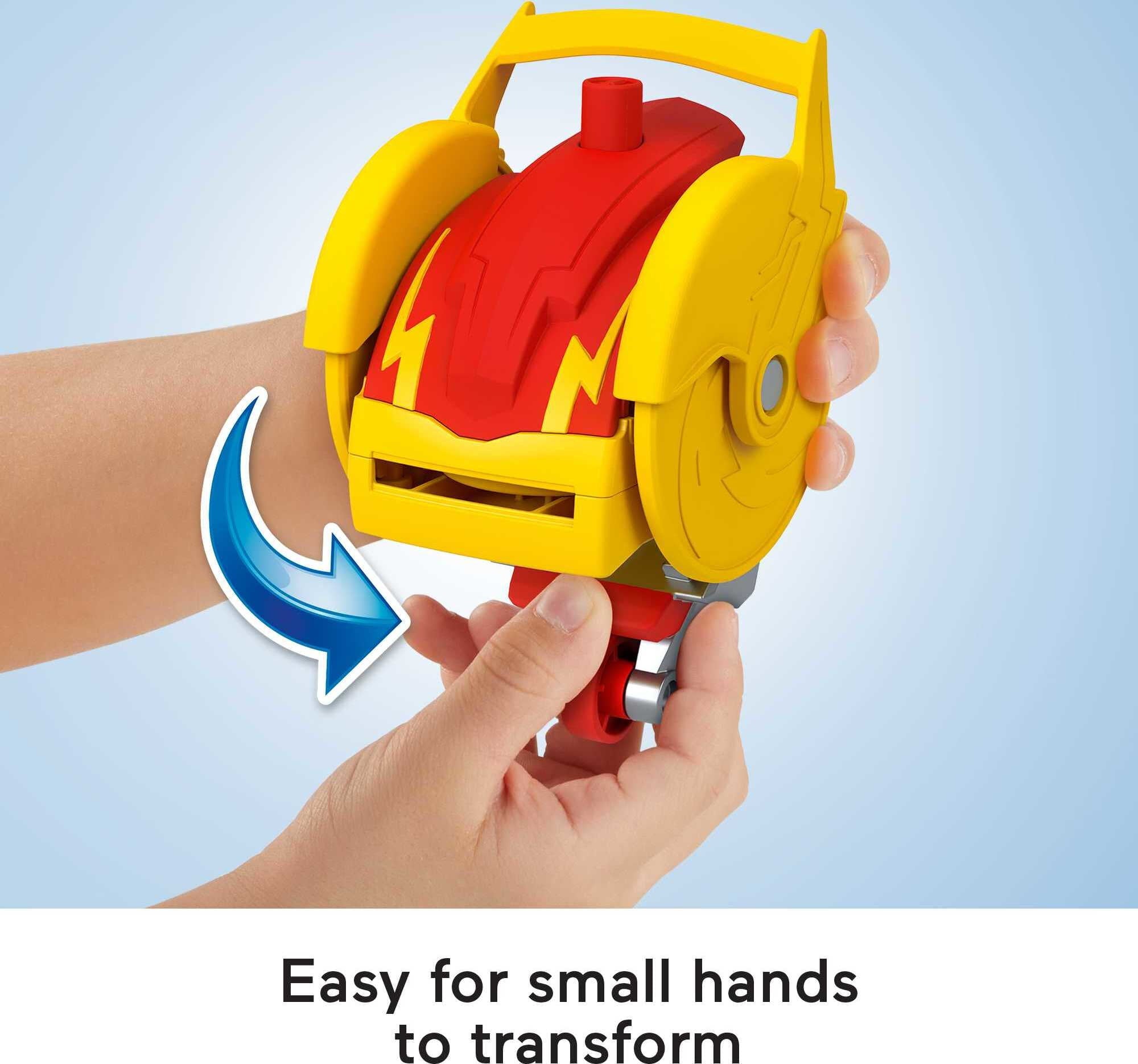 Imaginext DC Super Friends Head Shifters The Flash and Speed Force Cycle Figure Set， 4 Pieces