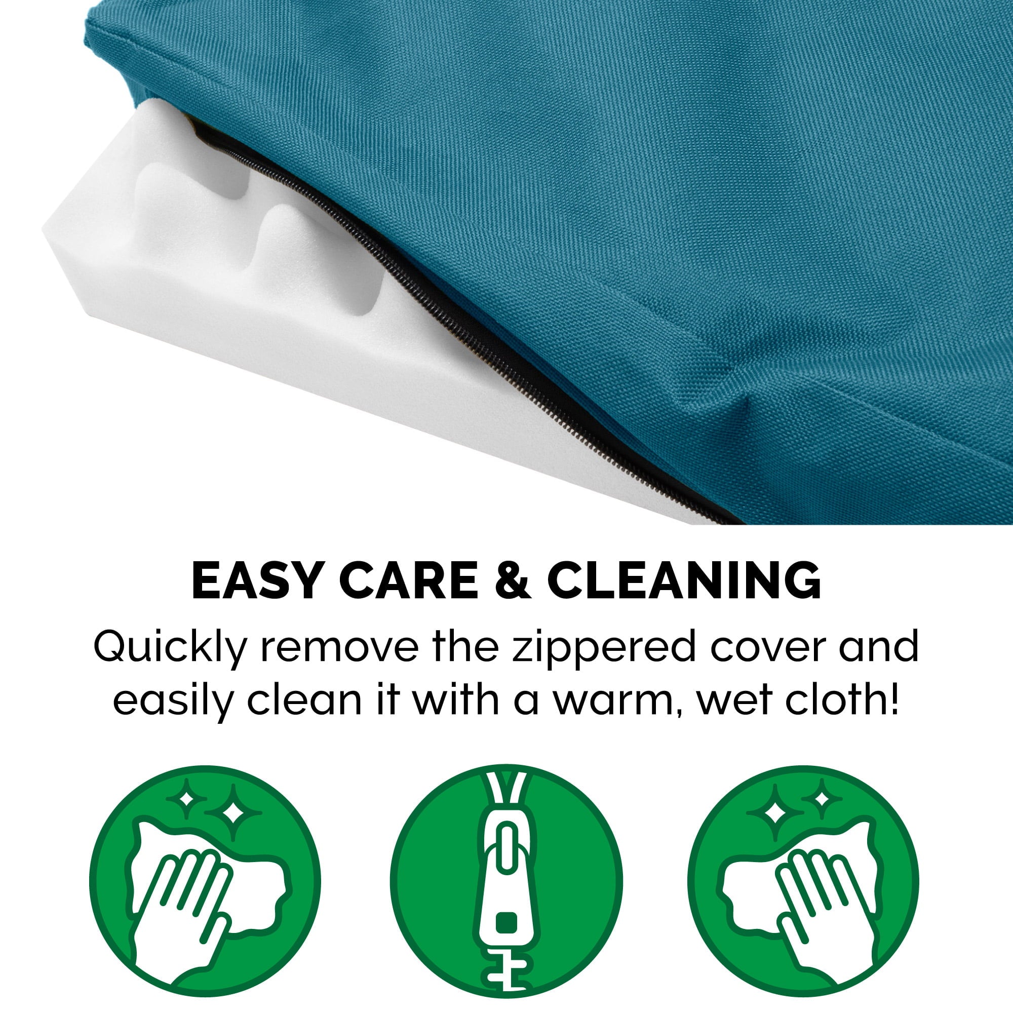 FurHaven | Deluxe Convolute Orthopedic Oxford Indoor/Outdoor Water-Resistant Pet Bed for Dogs and Cats， Deep Lagoon， Medium