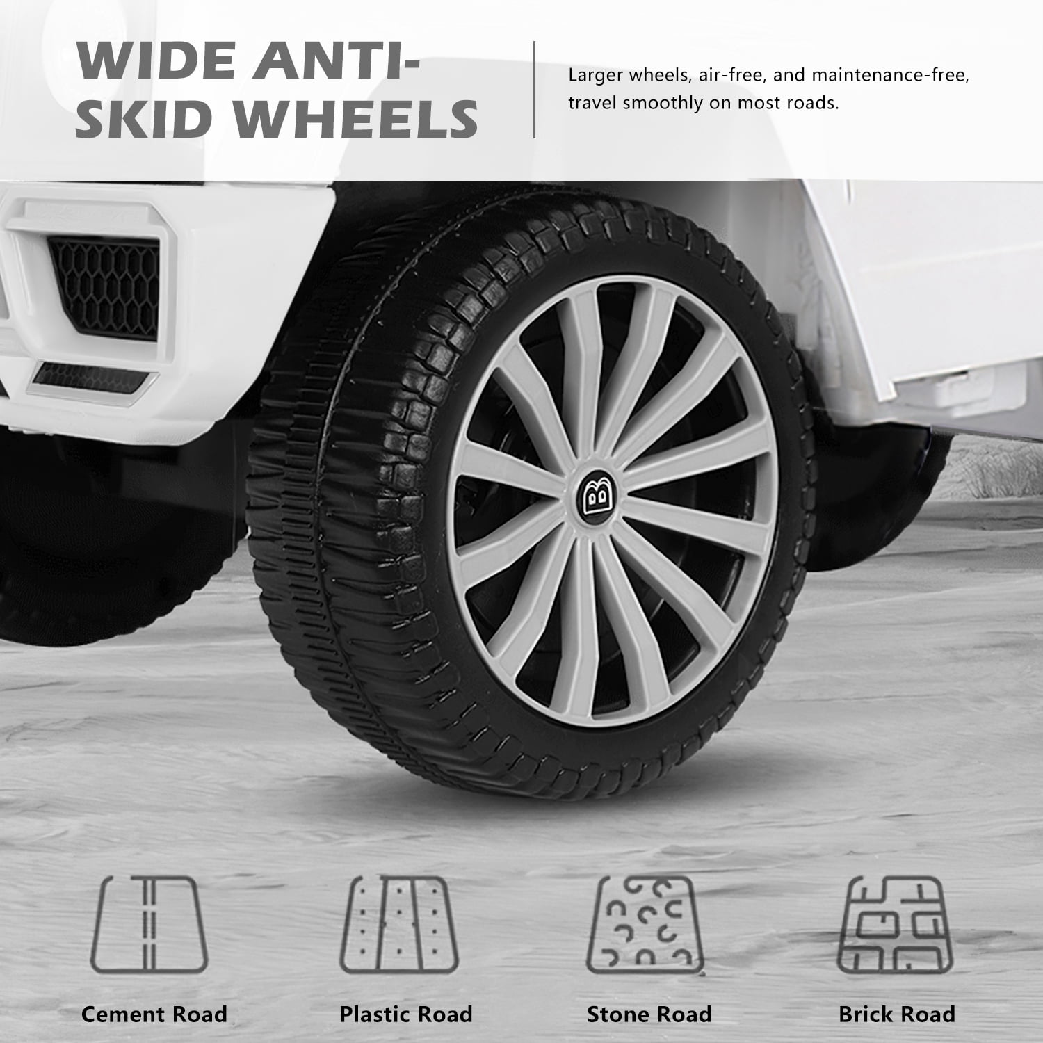 Techvida Kids Push and Ride Race ， Mercedes Push Ride-On Cars， Foot-to-Floor Sliding Car Pushing Cart for Toddler Gift Toy， White