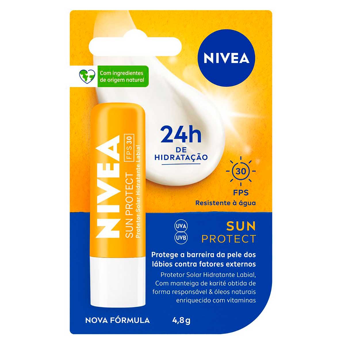 Protetor Solar Hidratante Labial Sun Protect FPS 30 NIVEA 4,8 g