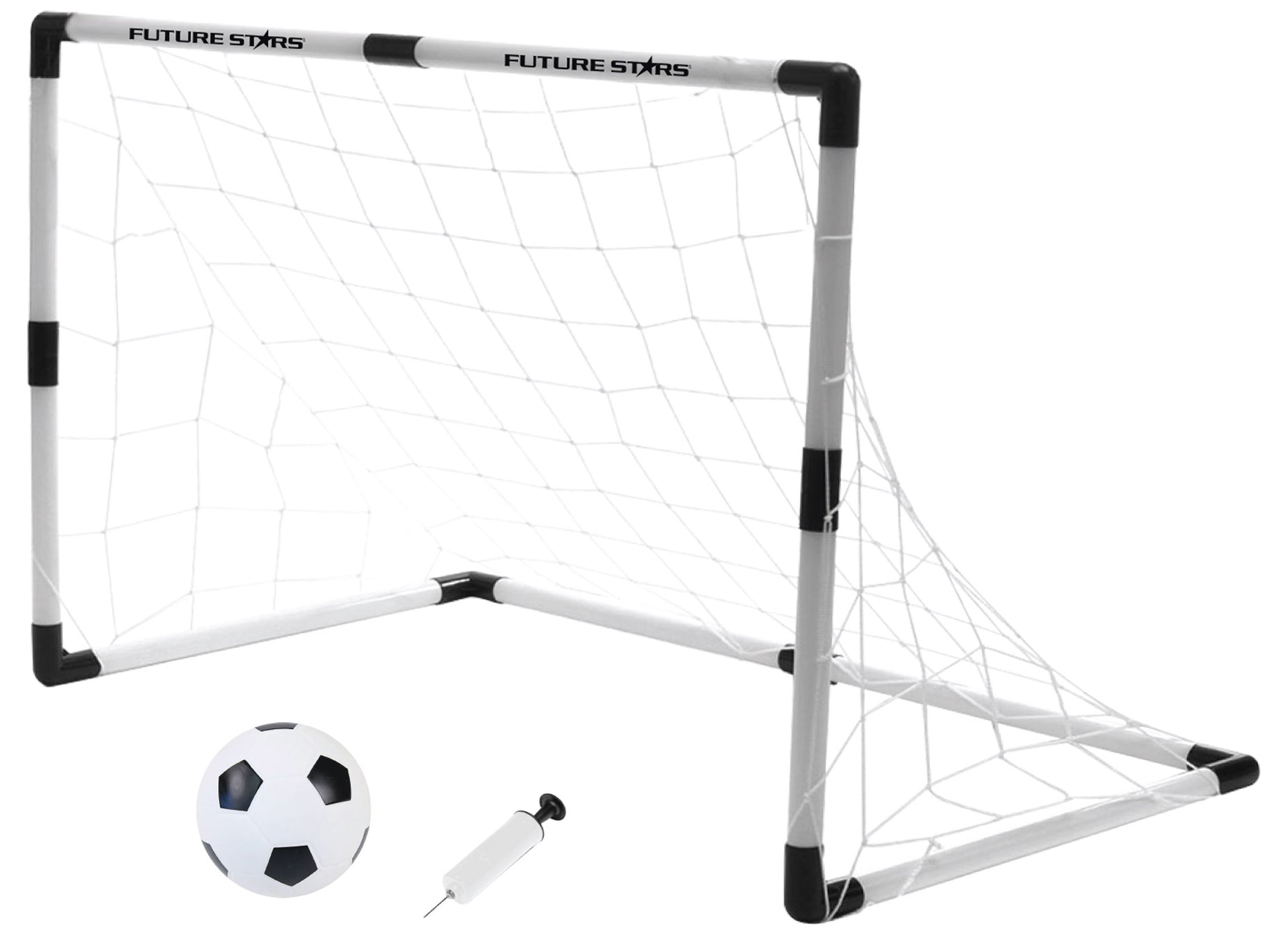 Future Stars 2-in-1 Junior Soccer Game Set - Nets， Ball and Pump - For Ages 2 and Up