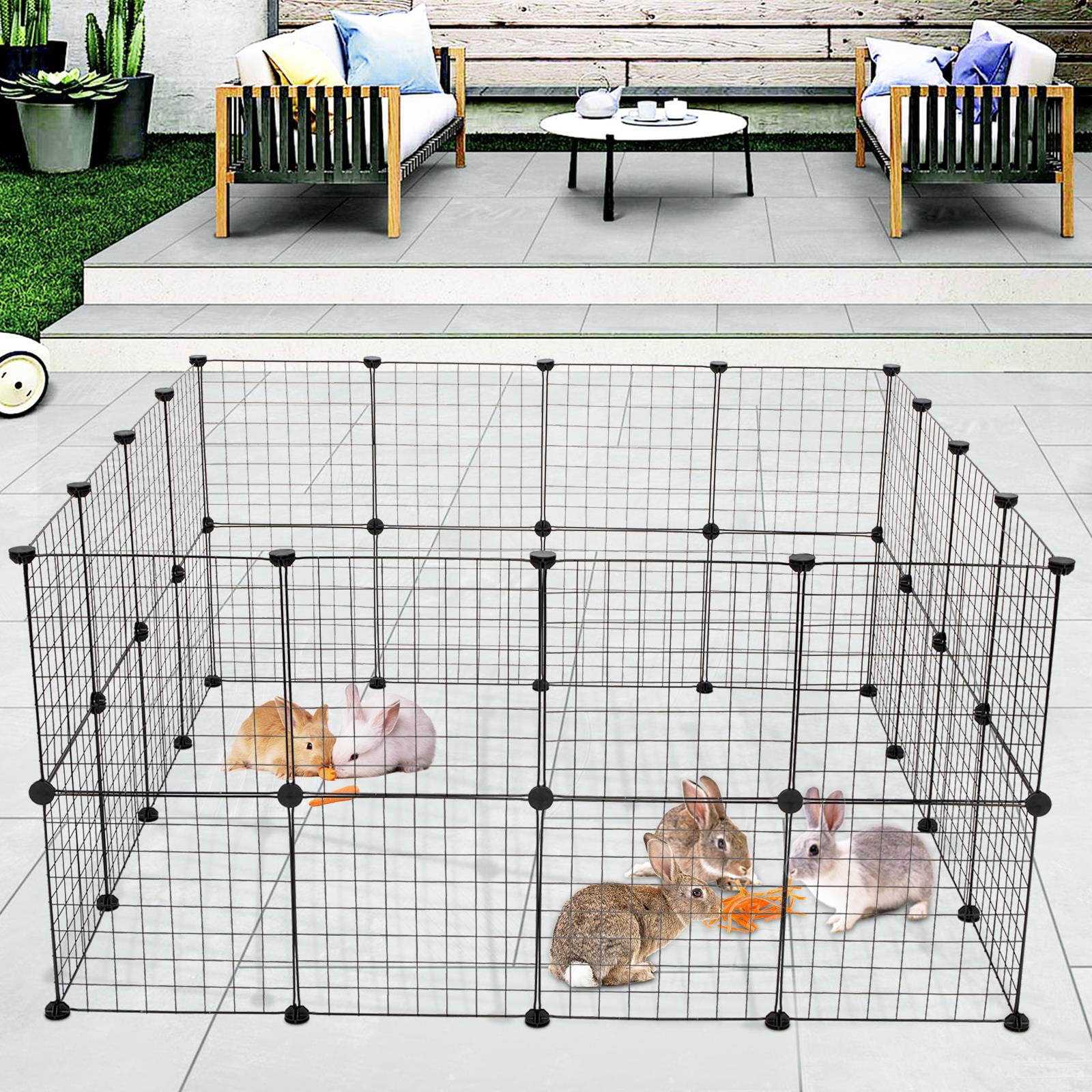 GoDecor Pet Playpen Indoor Foldable Metal Dog Playpens， Black