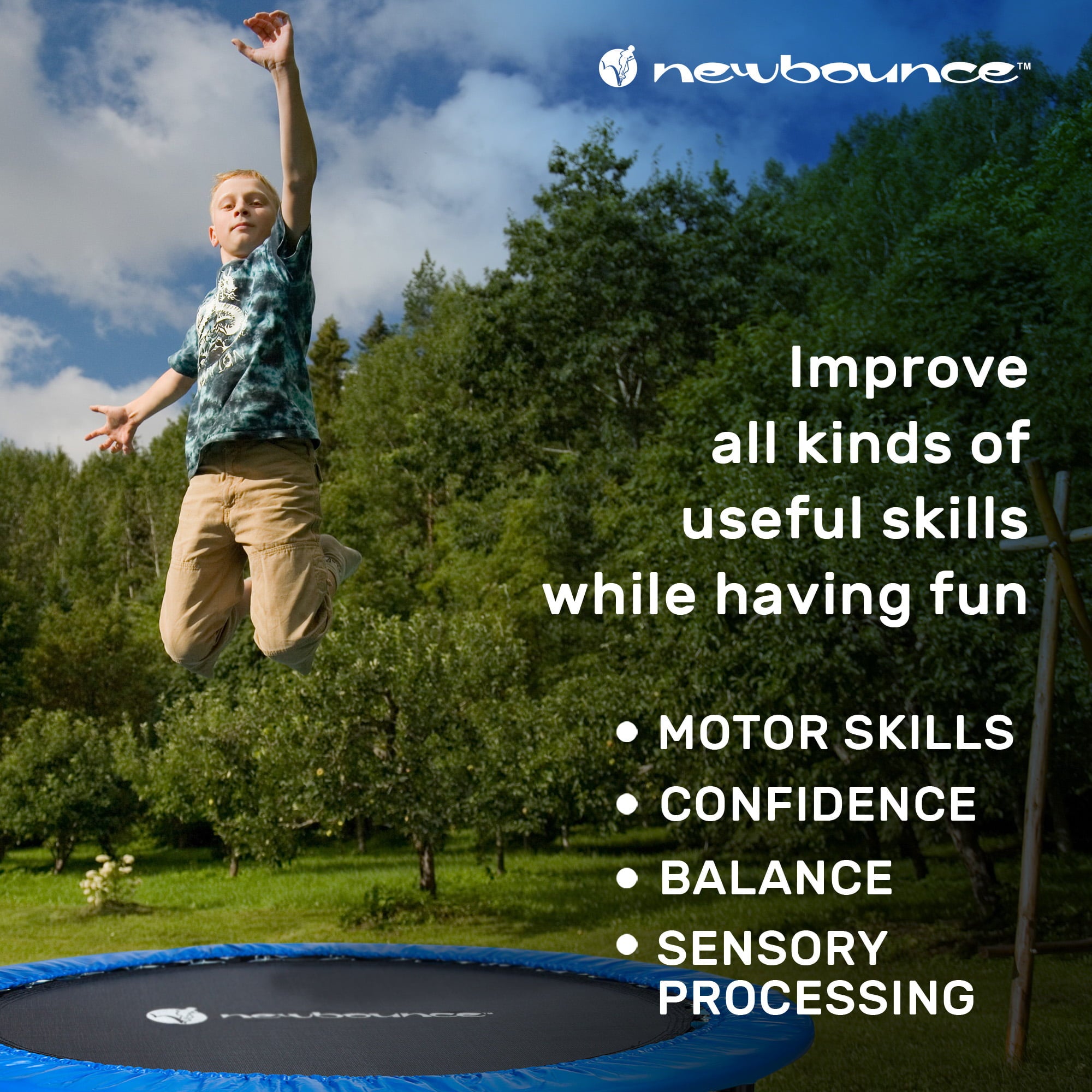 New Bounce 40'' Mini Trampoline - Foldable for Kids and Adults