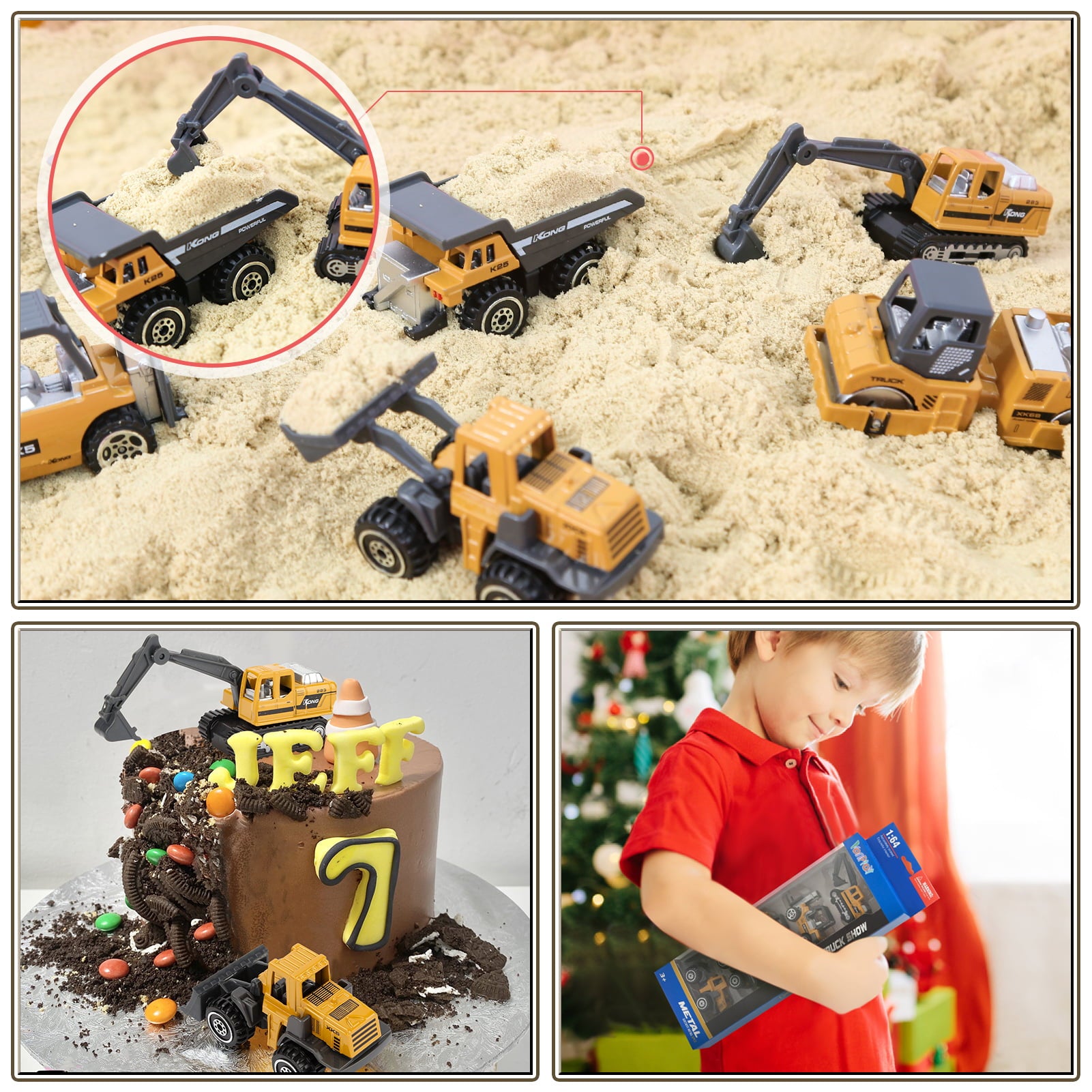 Mini Toy Truck Construction Vehicle Excavator Toy Car Play Vehicles Set for Kids 3-5 Random delivery (5Pcs)