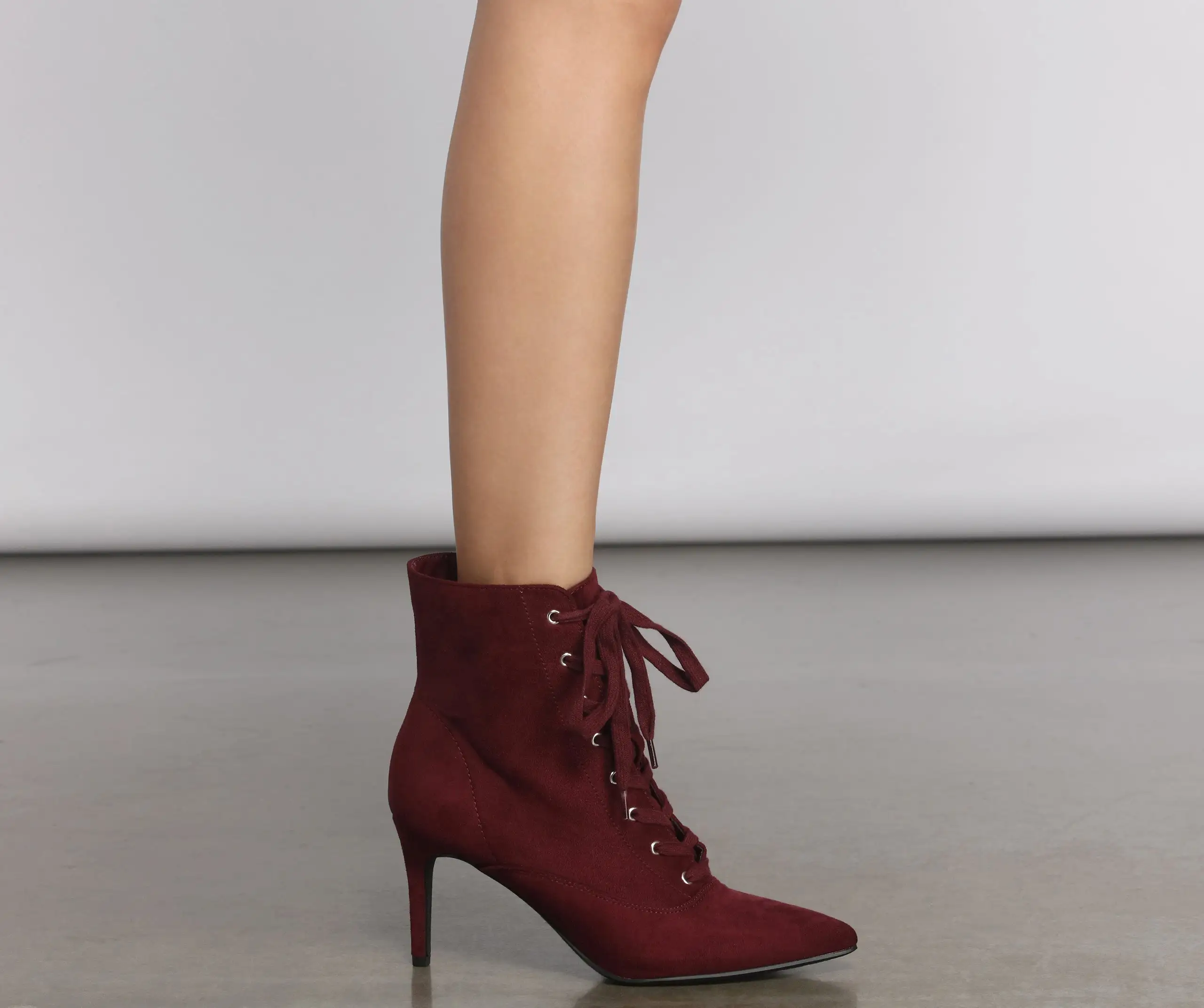 Sleek and Chic Lace Up Stiletto Booties