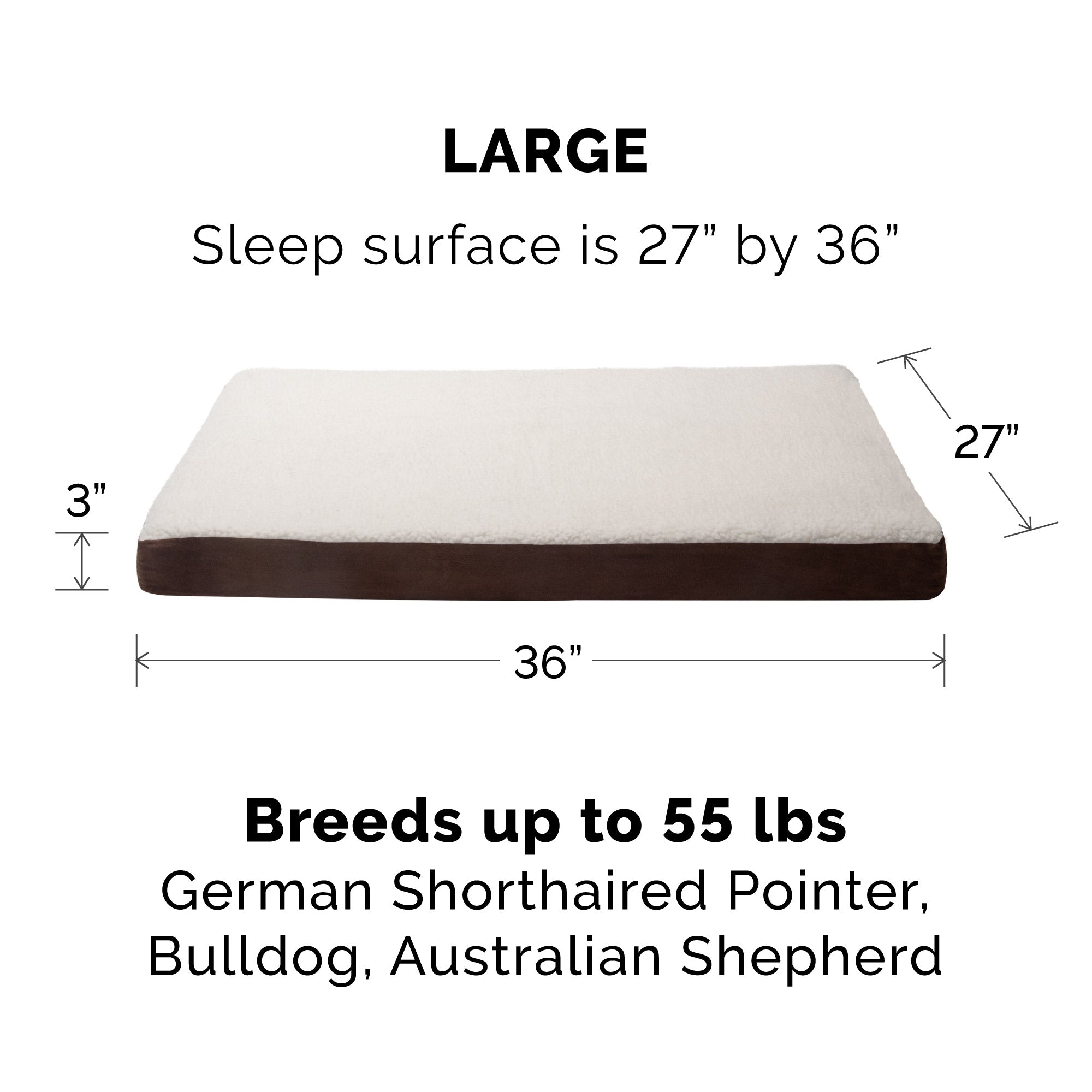 FurHaven Pet Dog Bed | Deluxe Cooling Gel Memory Foam Orthopedic Sherpa and Suede Pet Bed Mattress for Dogs and Cats， Espresso， Large