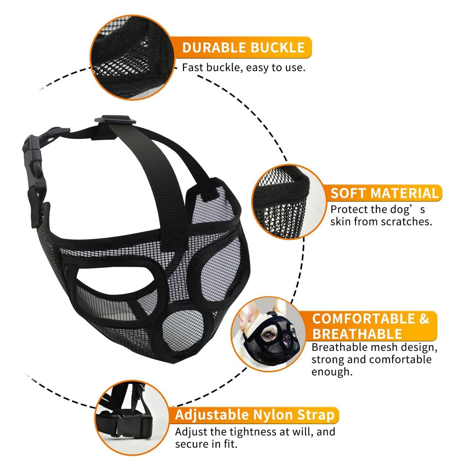 Adjustable Short Snout Grooming Tools Puppy Breathable for Anti Biting Chewing Pet Supplies